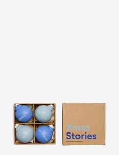 XMAS Stories Ball Pendants 40mm (Set of 4 pcs), Design Letters