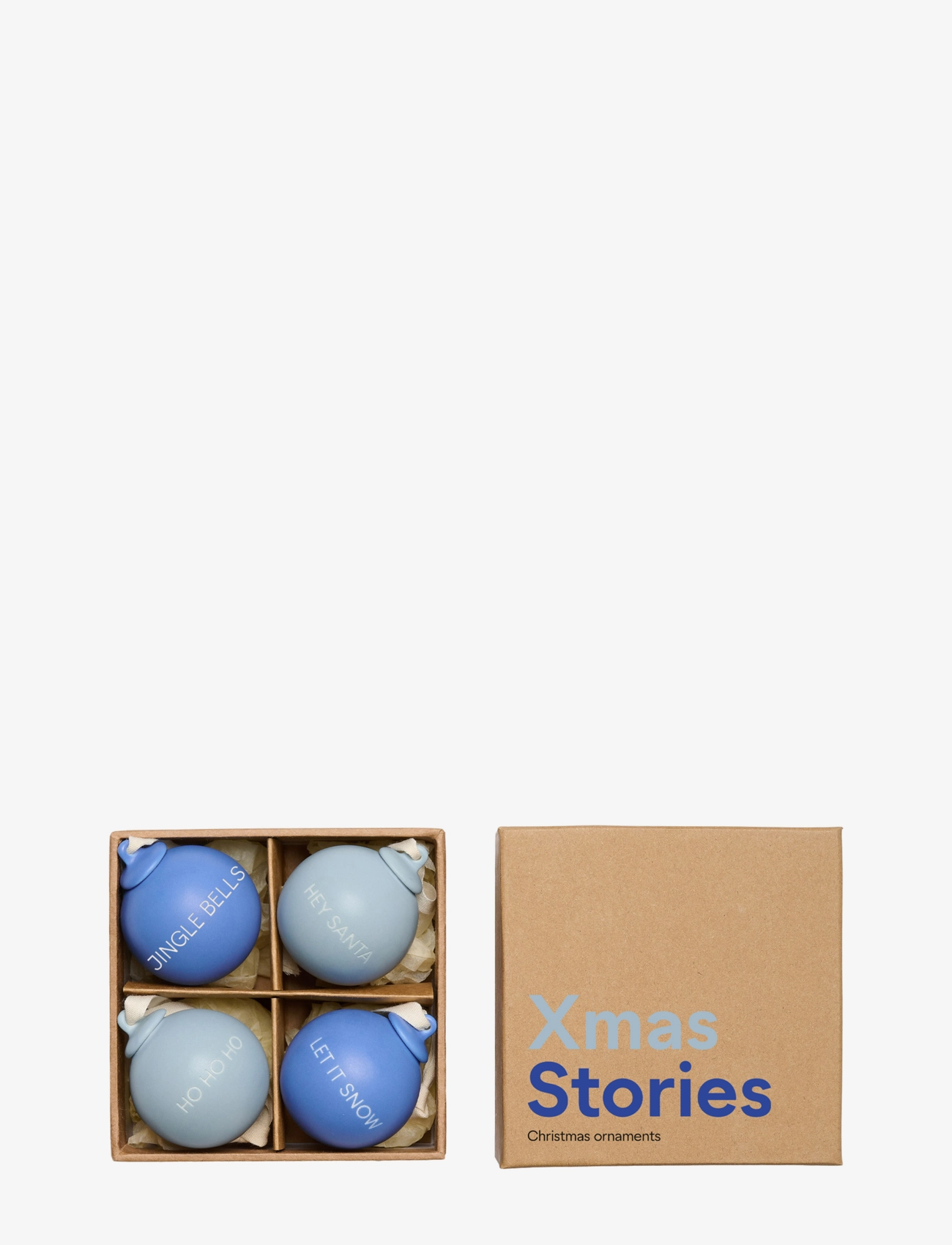 Design Letters XMAS Stories Ball Pendants 40mm (Set of 4 pcs) - Einrichtung - COBALT BLUE 2728C & LIGHT BLUE 5435C / blue