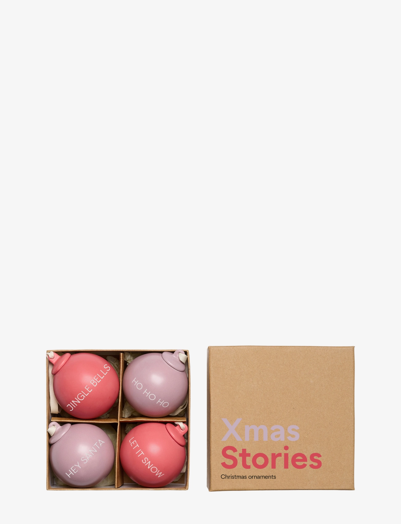 Design Letters XMAS Stories Ball Pendants 40mm (Set of 4 pcs) - Einrichtung - LAVENDER 5225C + FADED ROSE 7418C / pink/rose