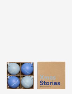 XMAS Stories Ball Pendants 60mm (set of 4 pcs), Design Letters