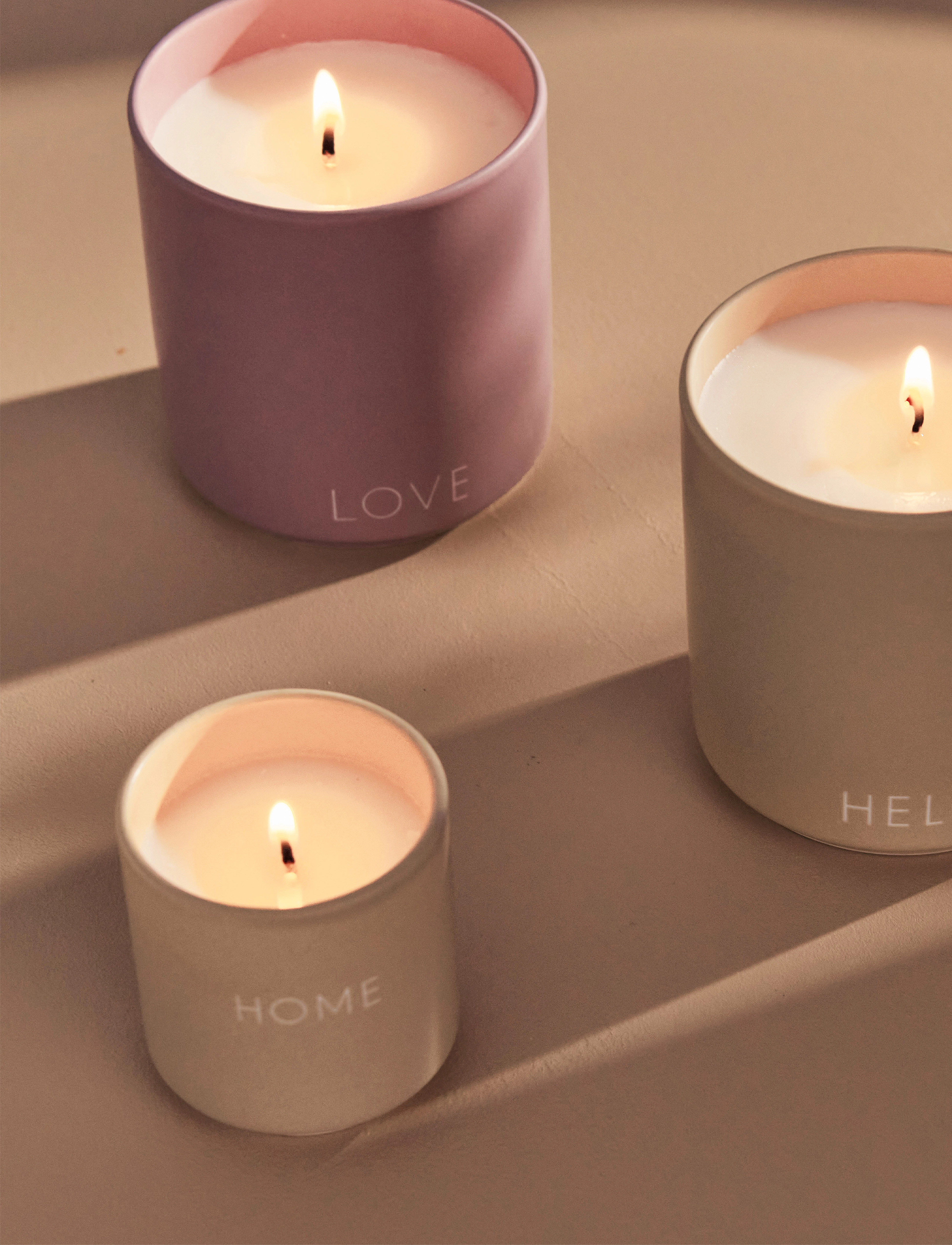 Design Letters Scented Candle, 50 ml, Home, Beige - Candles, Homeware
