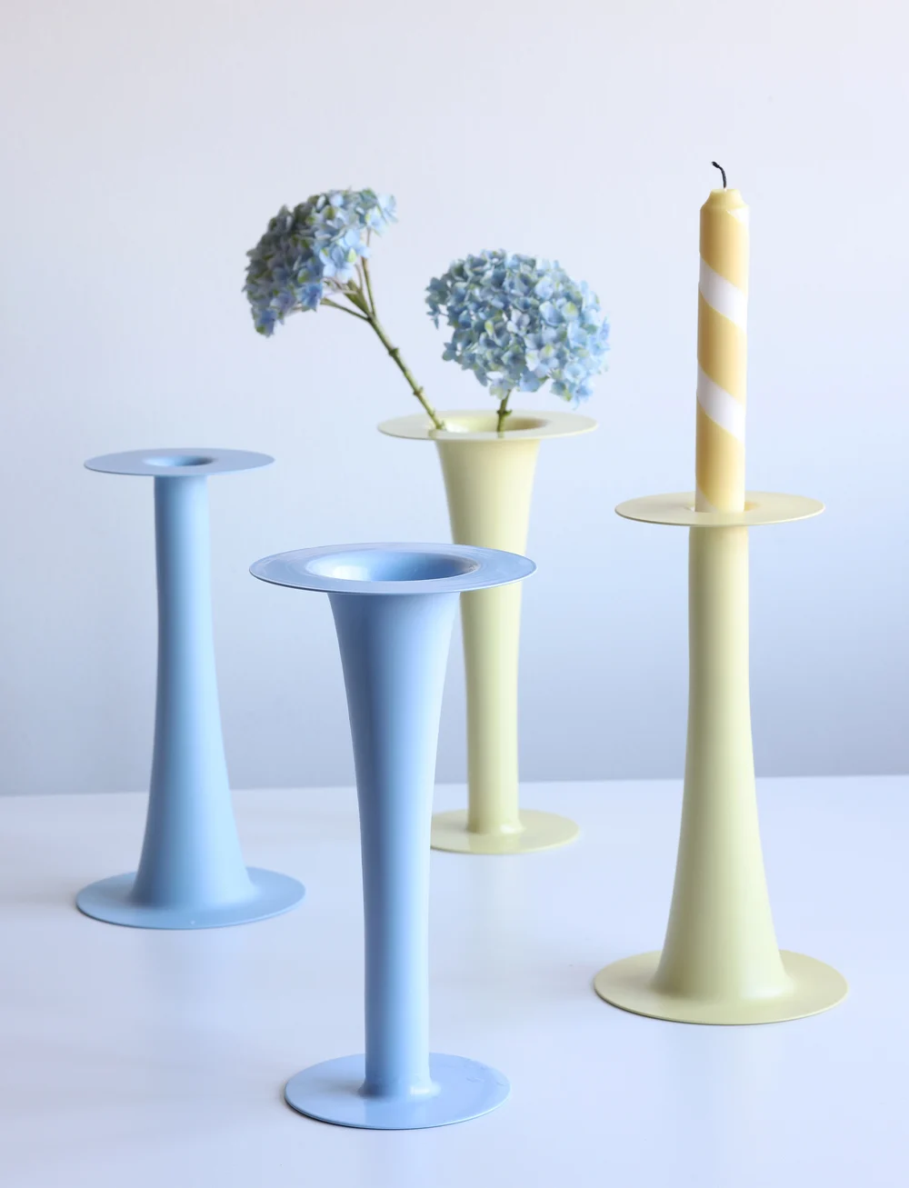 Design Letters - Trumpet. 2-in-1 Vase & candle holder - candlesticks - yellow - 4