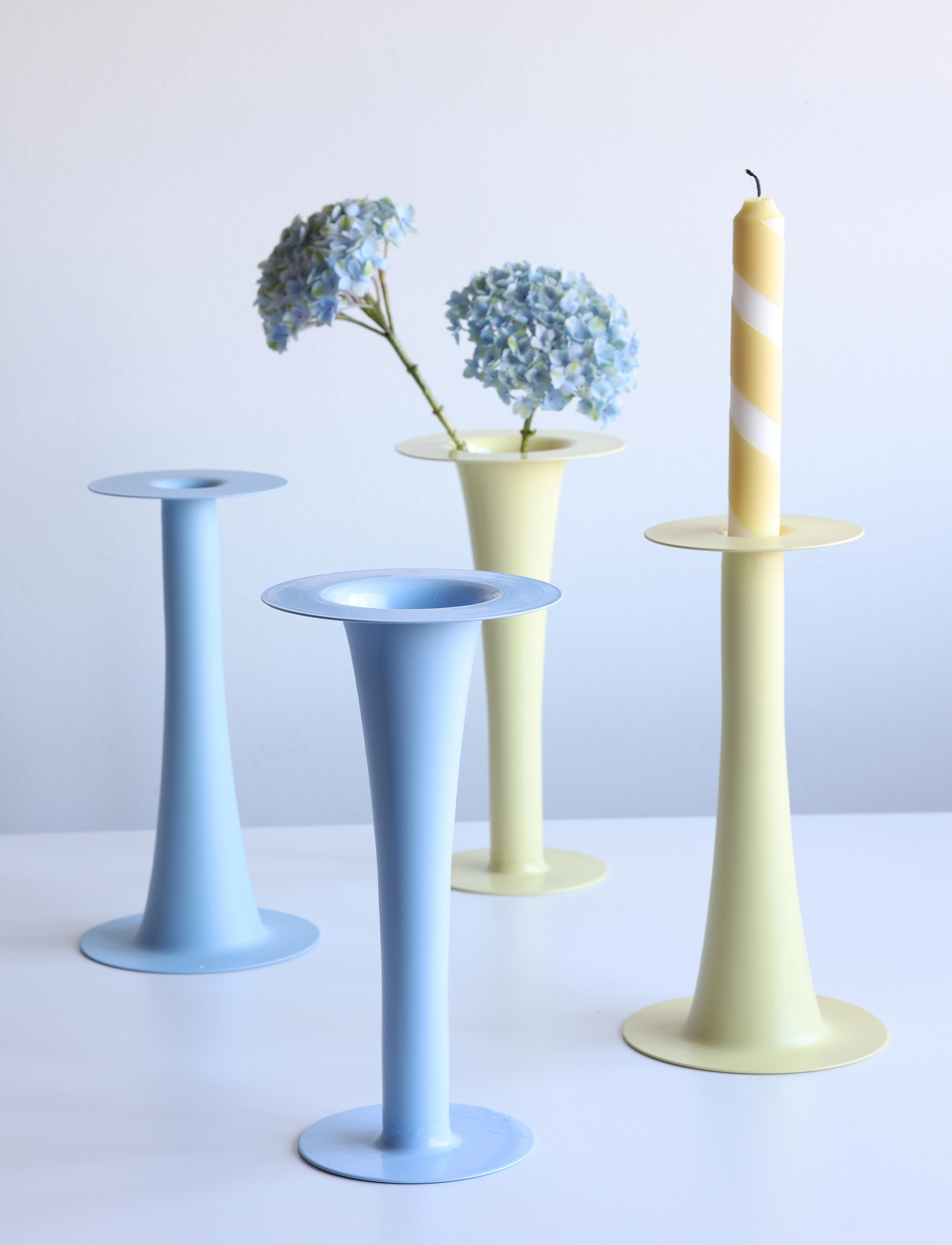 Design Letters - Trumpet. 2-in-1 Vase & candle holder - Žvakidės - yellow - 4