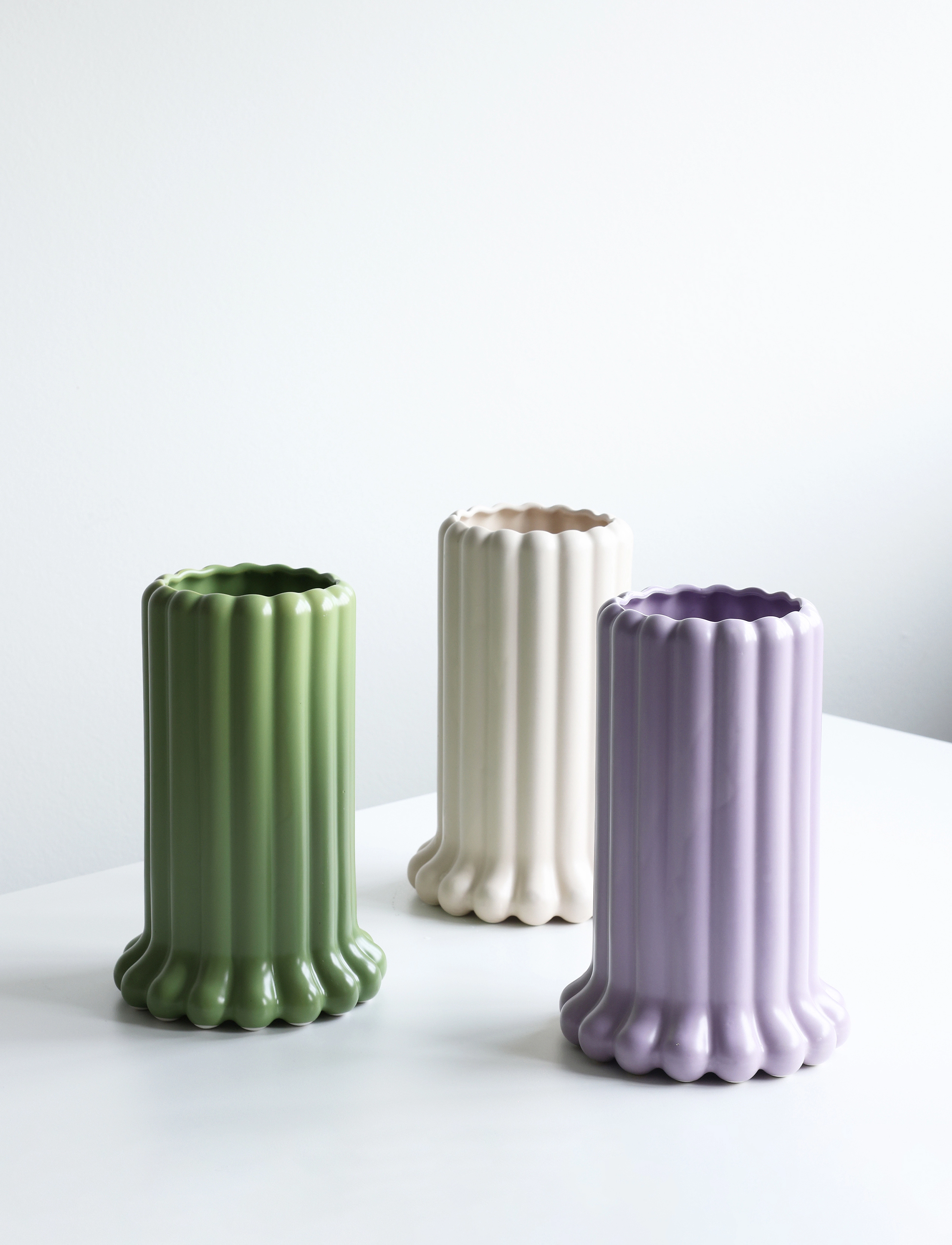 Design Letters - Tubular Vase - vasen - beige - 4