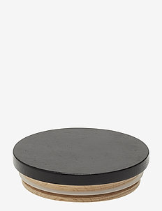 Wooden lid for porcelain cup, Design Letters