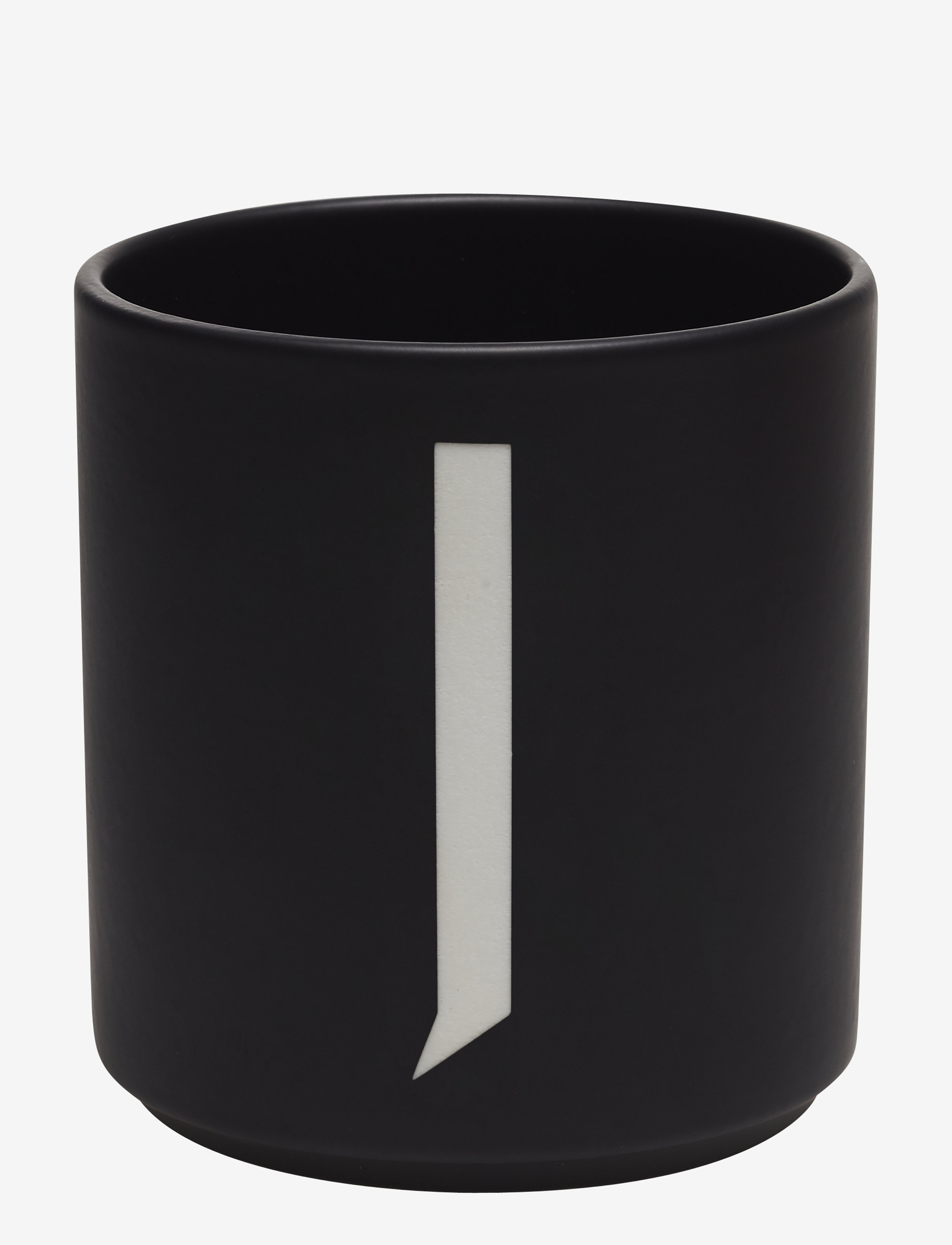 Design Letters Black Porcelain Cups A-Z - Design Letters - BLACK / black