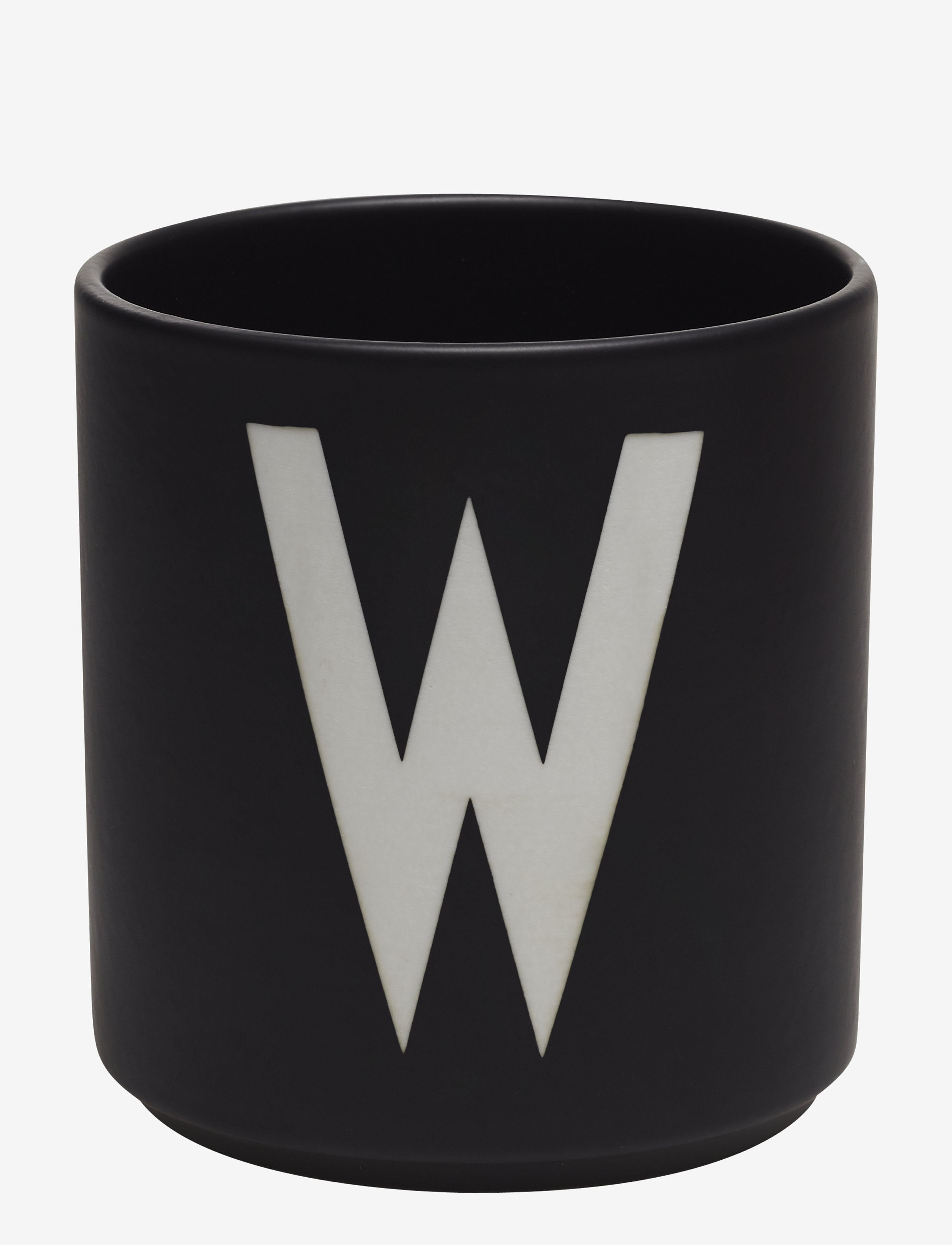 Design Letters Black Porcelain Cups A-Z - Design Letters - BLACK / black