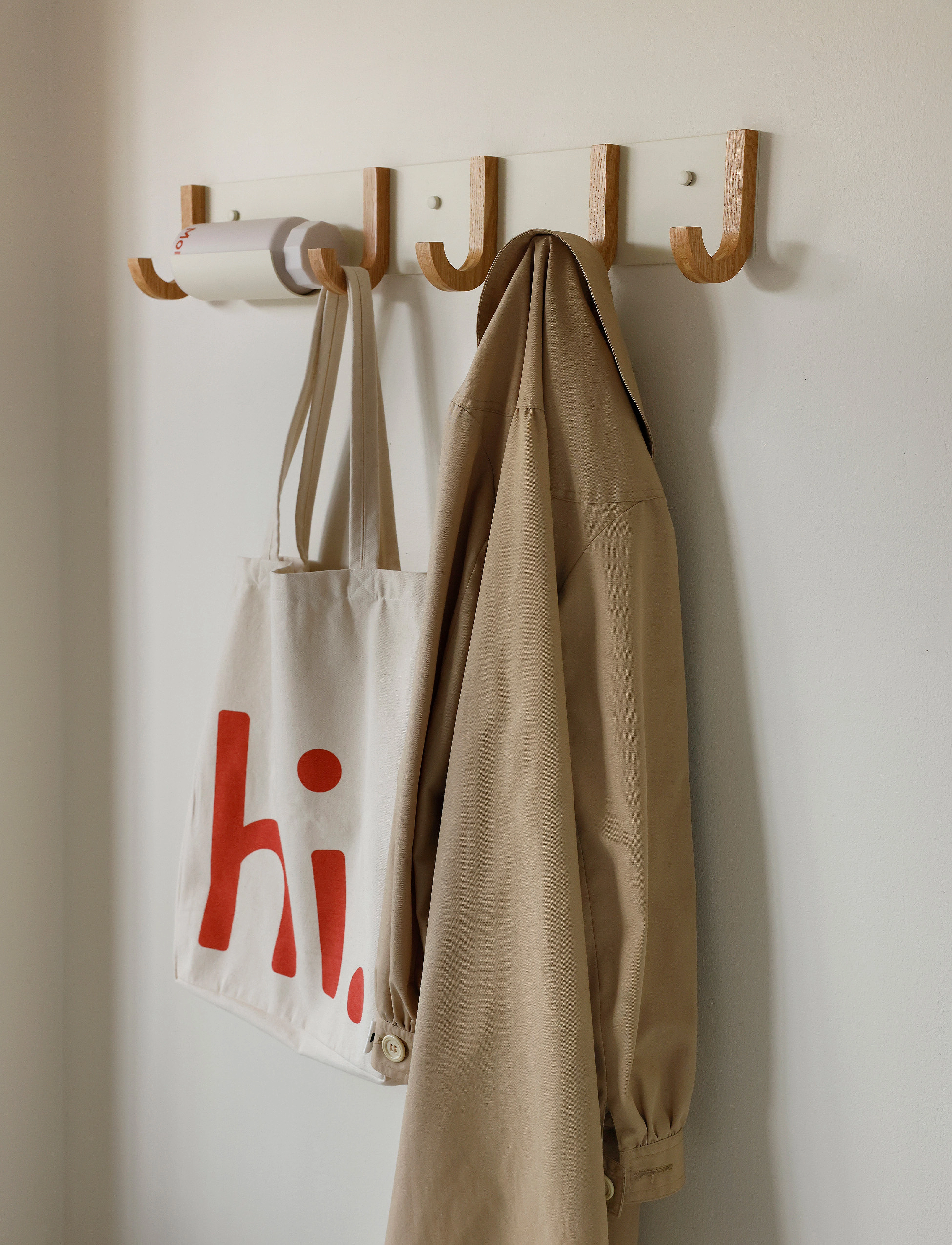 Design Letters Jay Rack, L:70 cm, Hooks & Knobs, Creme - Hooks, Homeware
