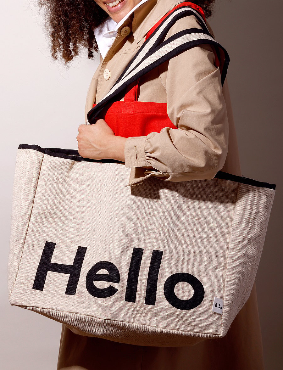 Design Letters - Hello travel bag - sacs de rangement - natural / black - 0
