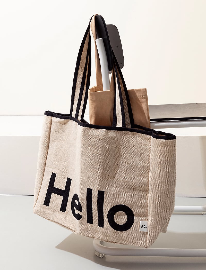 Design Letters - Hello travel bag - køb efter pris - natural / black - 3