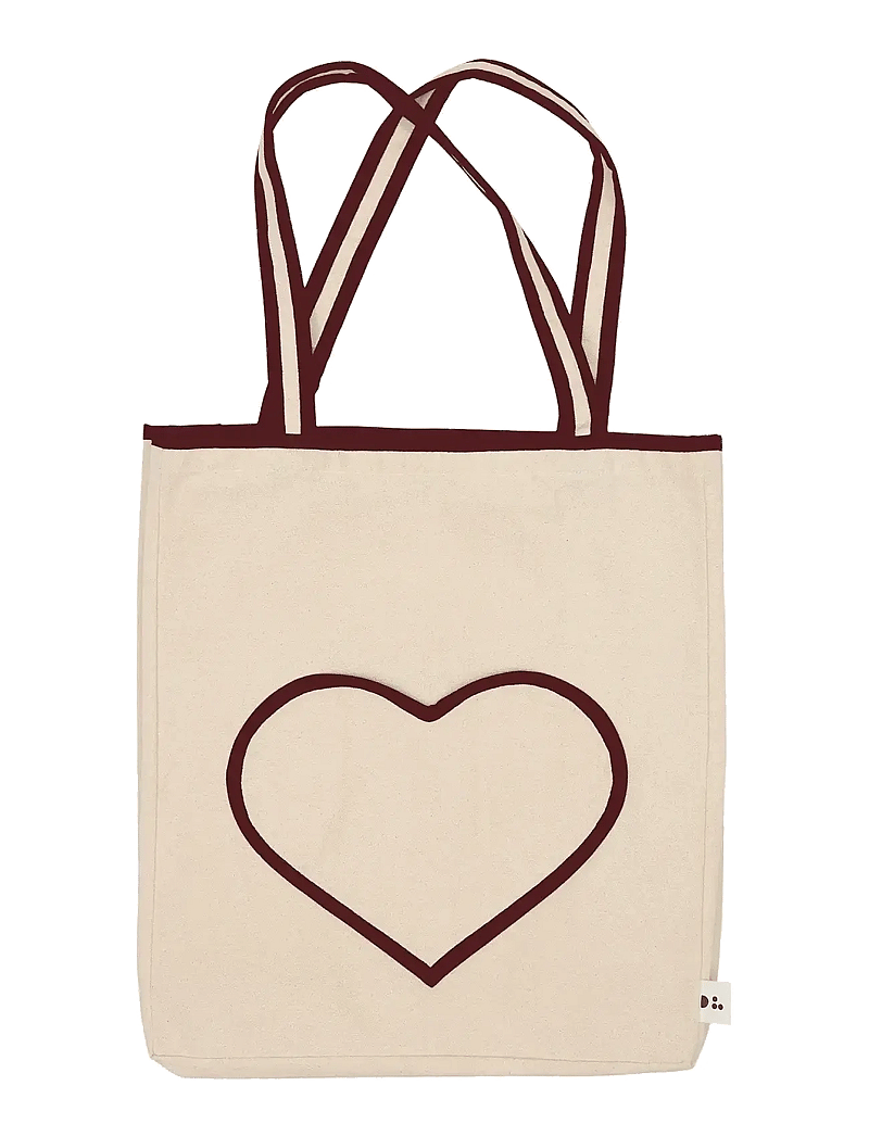 Design Letters - In My Heart. Travel bag - tote bags - natural / syrrah burgundy - 0