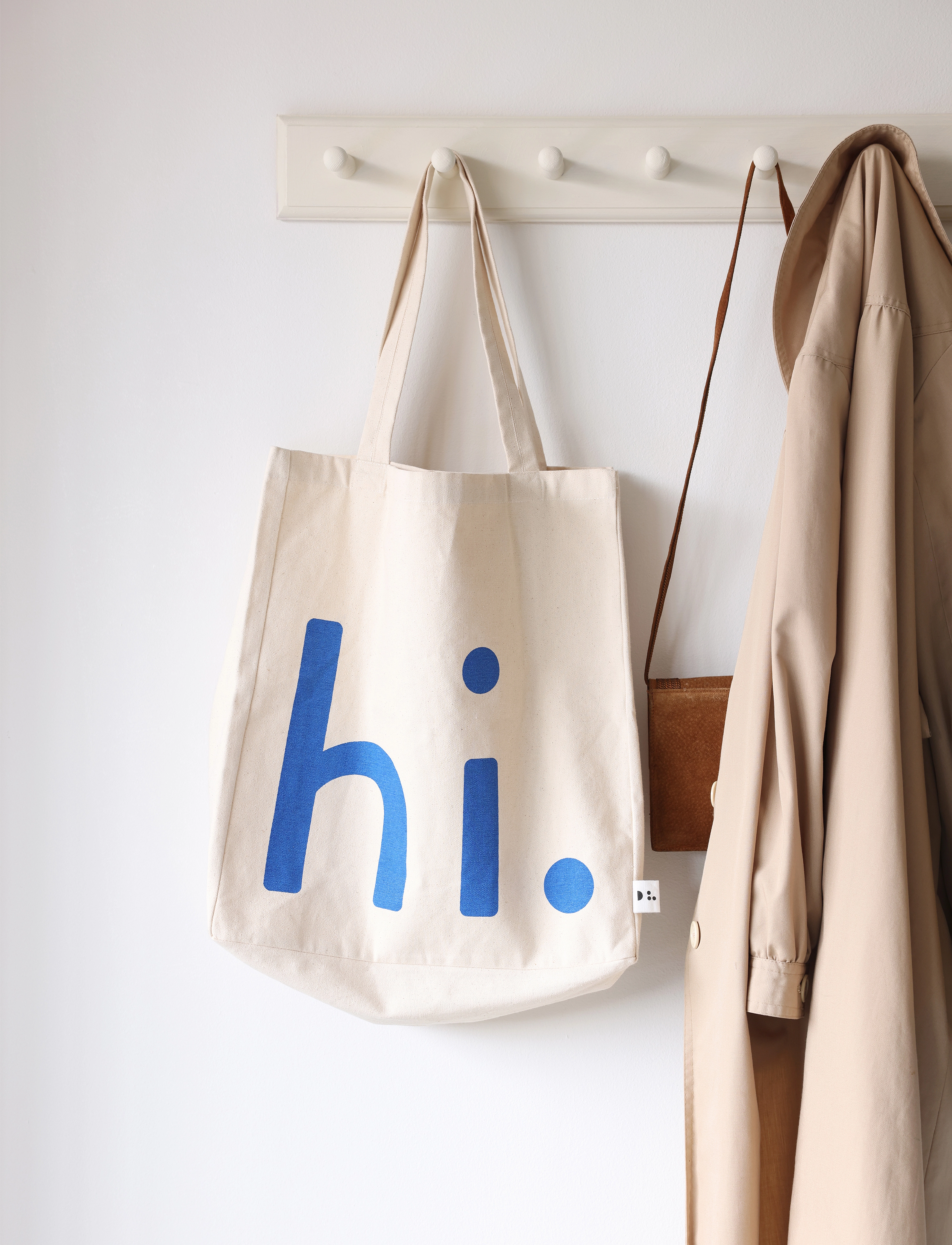 Design Letters - hi. Travel bag - tote-stiilis kotid - natural / cobalt blue 2728c - 0