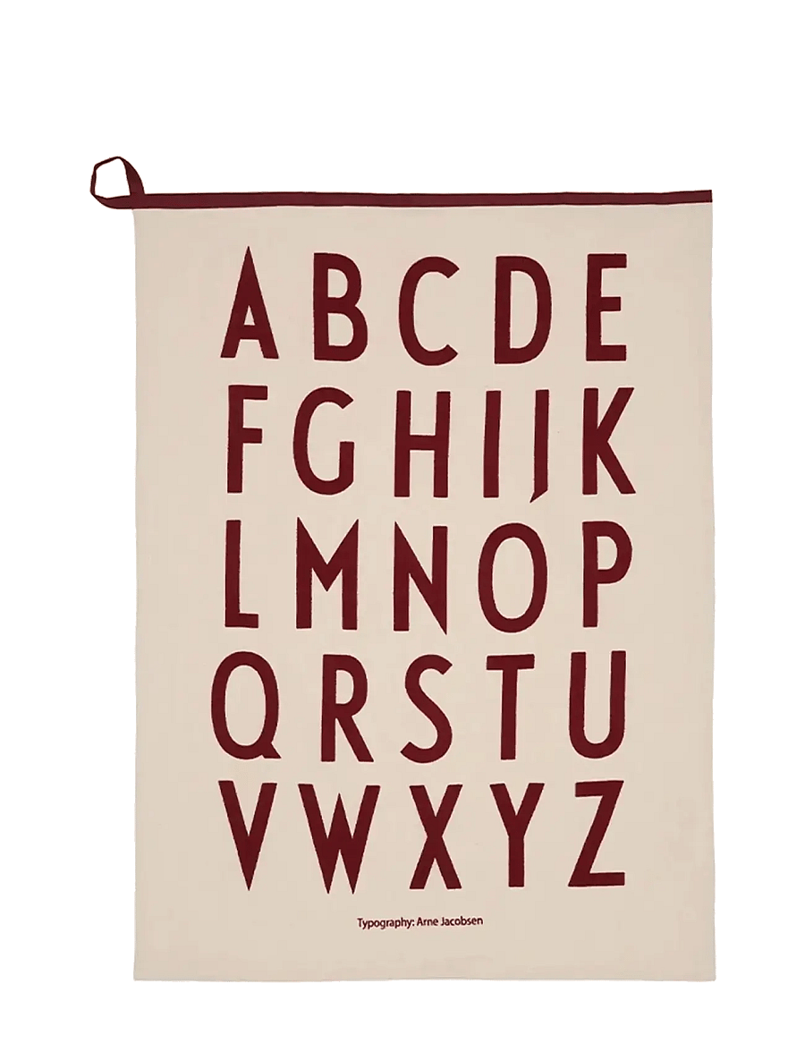 Design Letters - Premium Classic Tea towel - kjøkkenhåndklær - natural / syrrah burgundy - 1