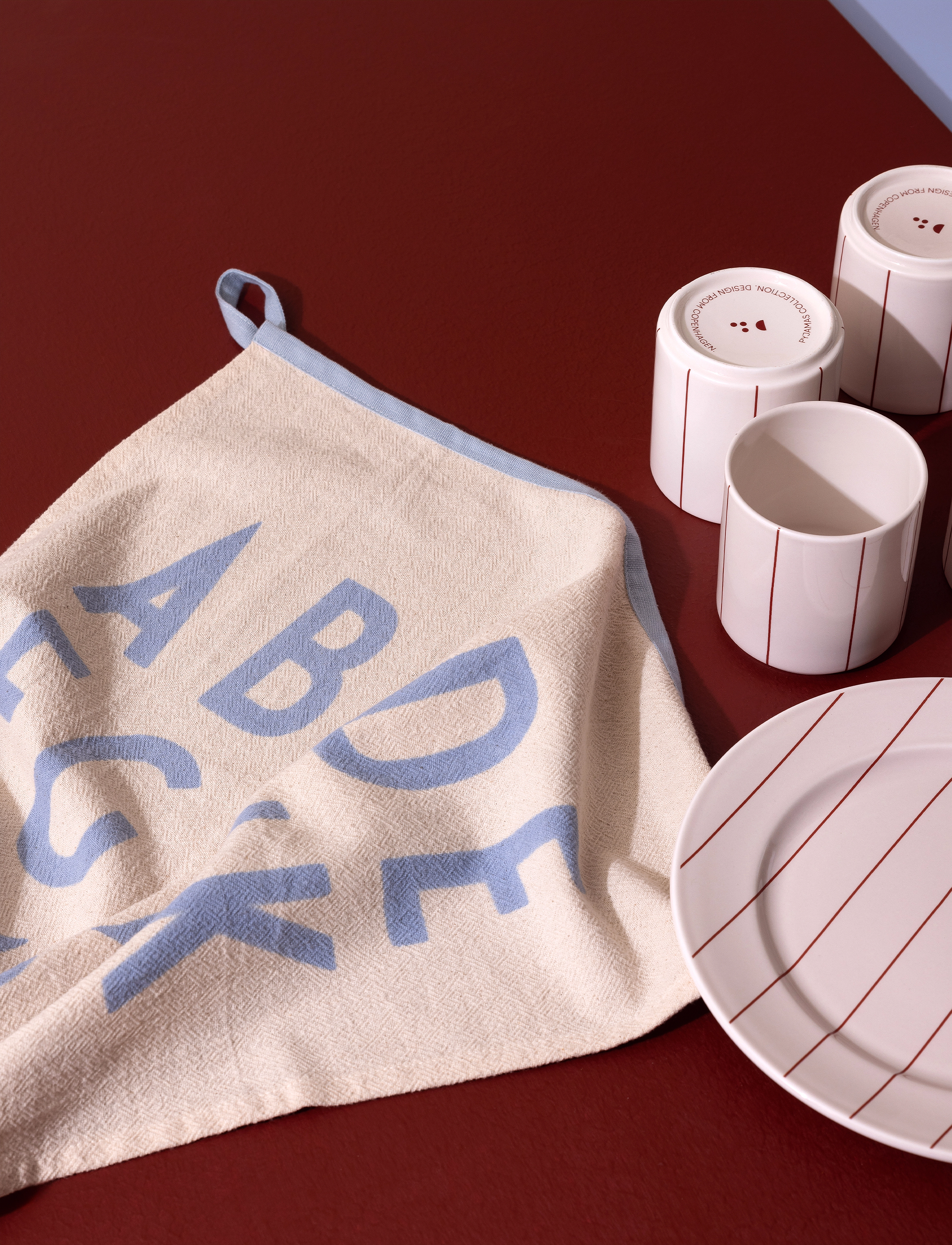 Design Letters - Premium Classic Tea towel - küchenhandtücher - natural / light blue - 2