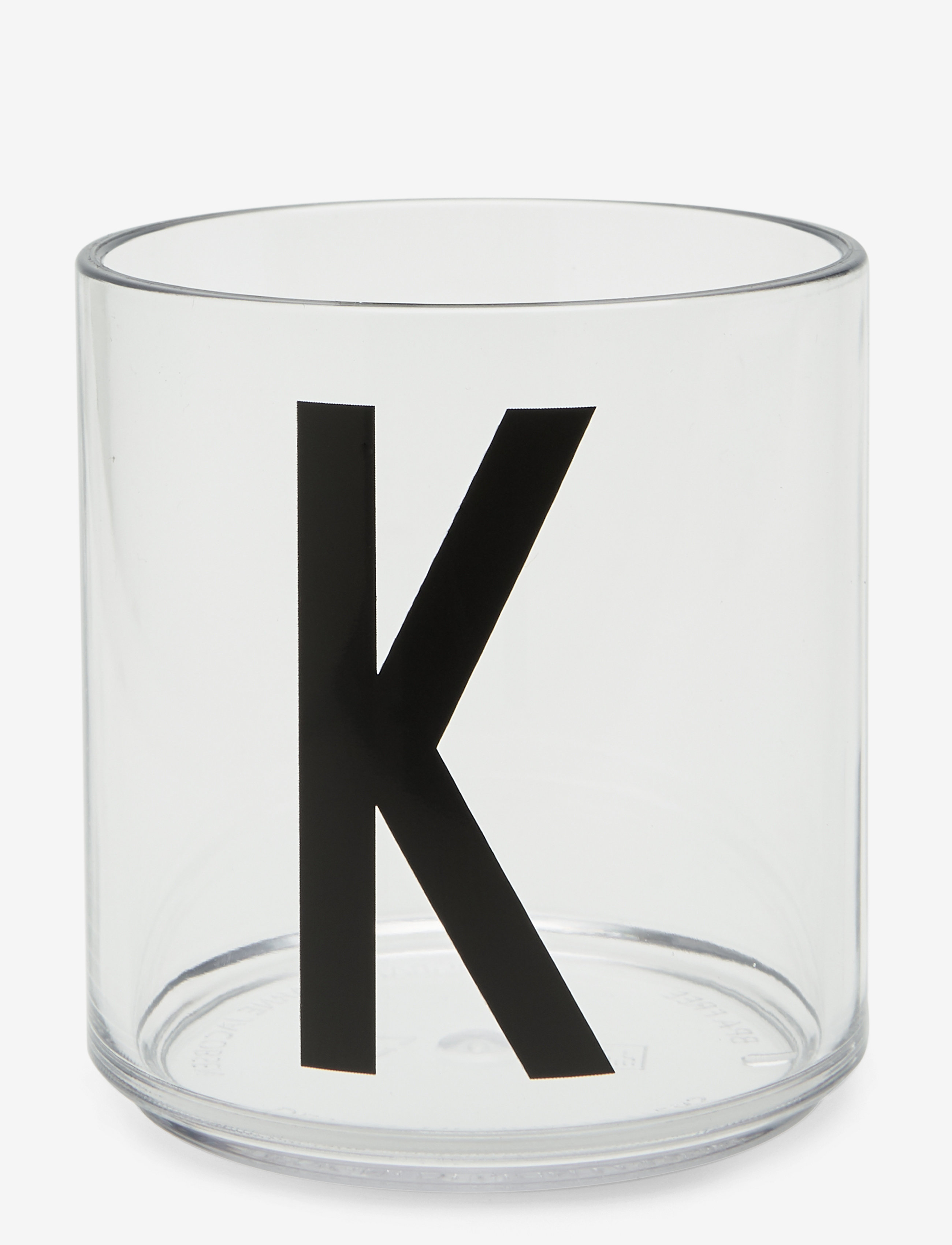 Design Letters Kids Personal Drinking Glass A-Z - Design Letters - TRANSPARENT / white