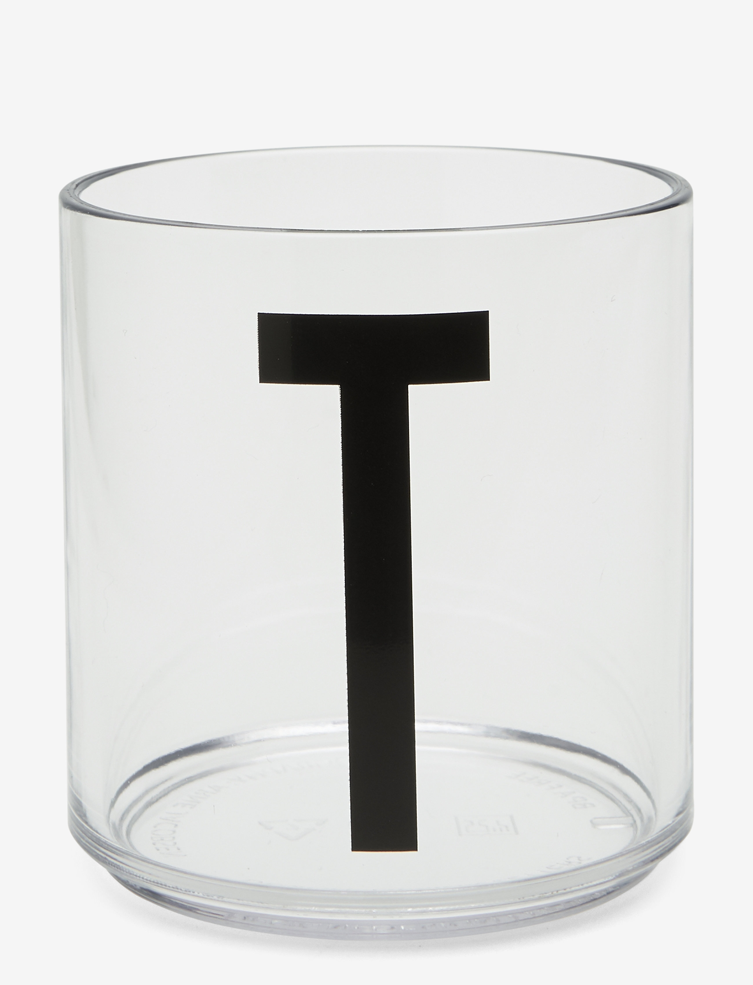 Design Letters Kids Personal Drinking Glass A-Z - Design Letters - TRANSPARENT / white