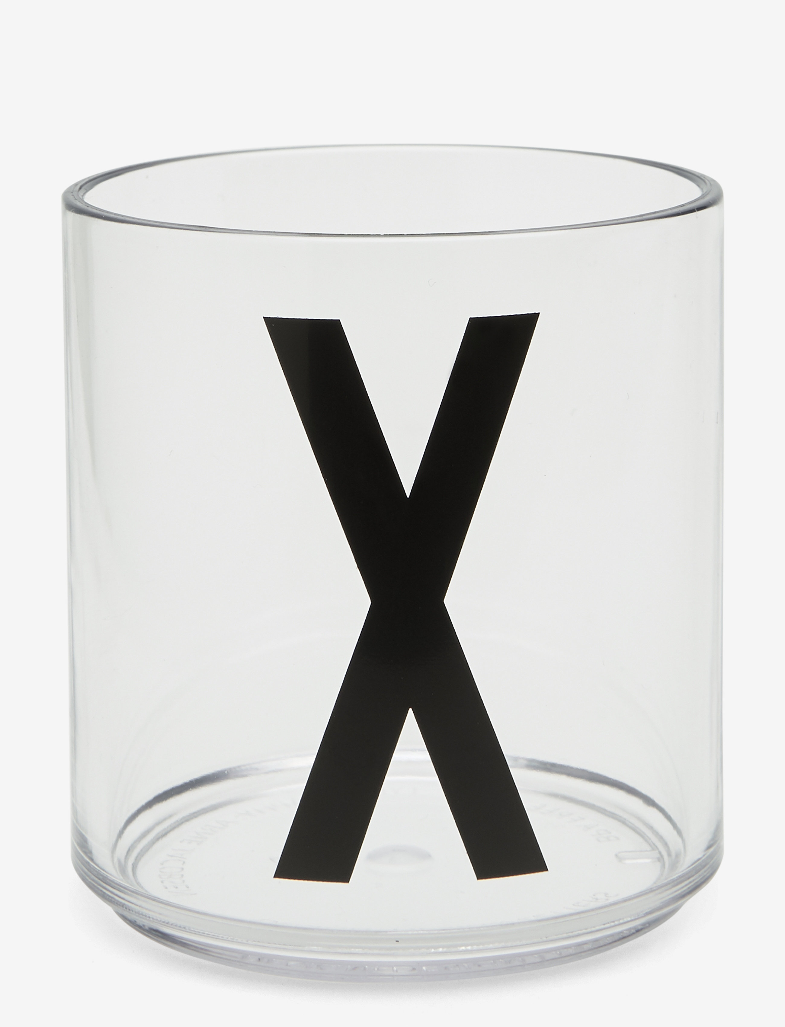 Design Letters Kids Personal Drinking Glass A-Z - Design Letters - TRANSPARENT / white