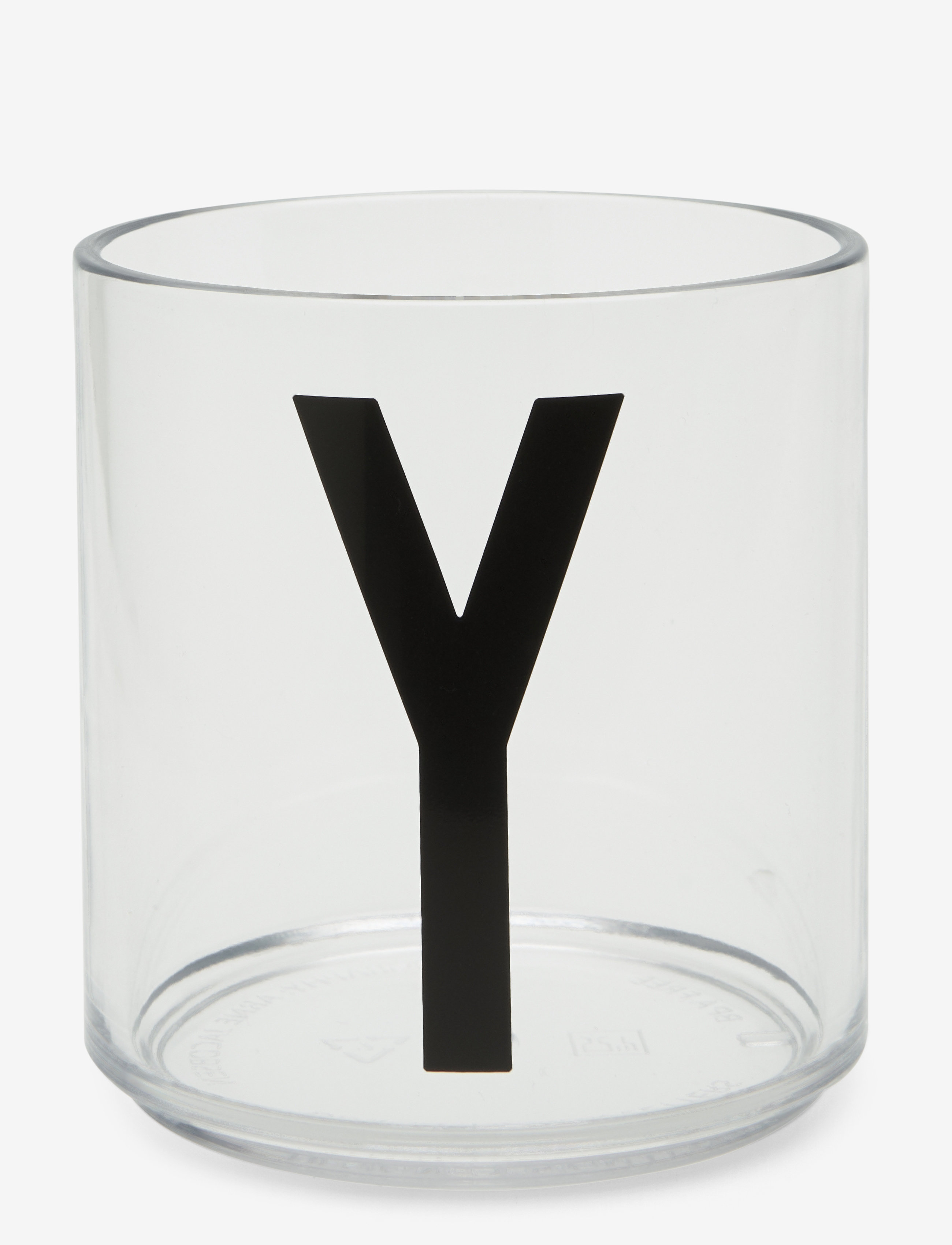 Design Letters Kids Personal Drinking Glass A-Z - Design Letters - TRANSPARENT / white
