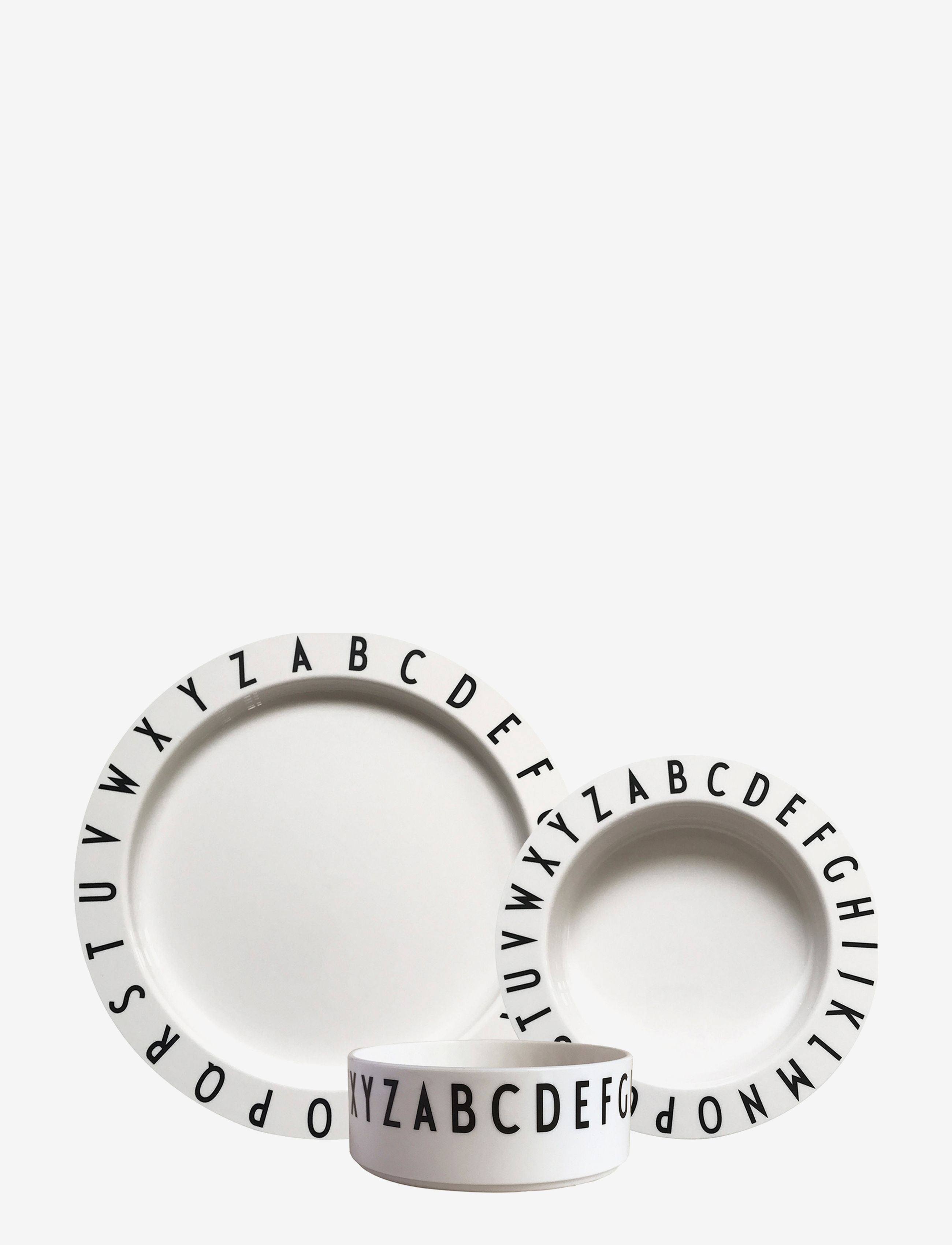 Design Letters Eat & Learn Plate Set (Tritan), Dinner Sæt, Hvid, Str: 21.8X21CM