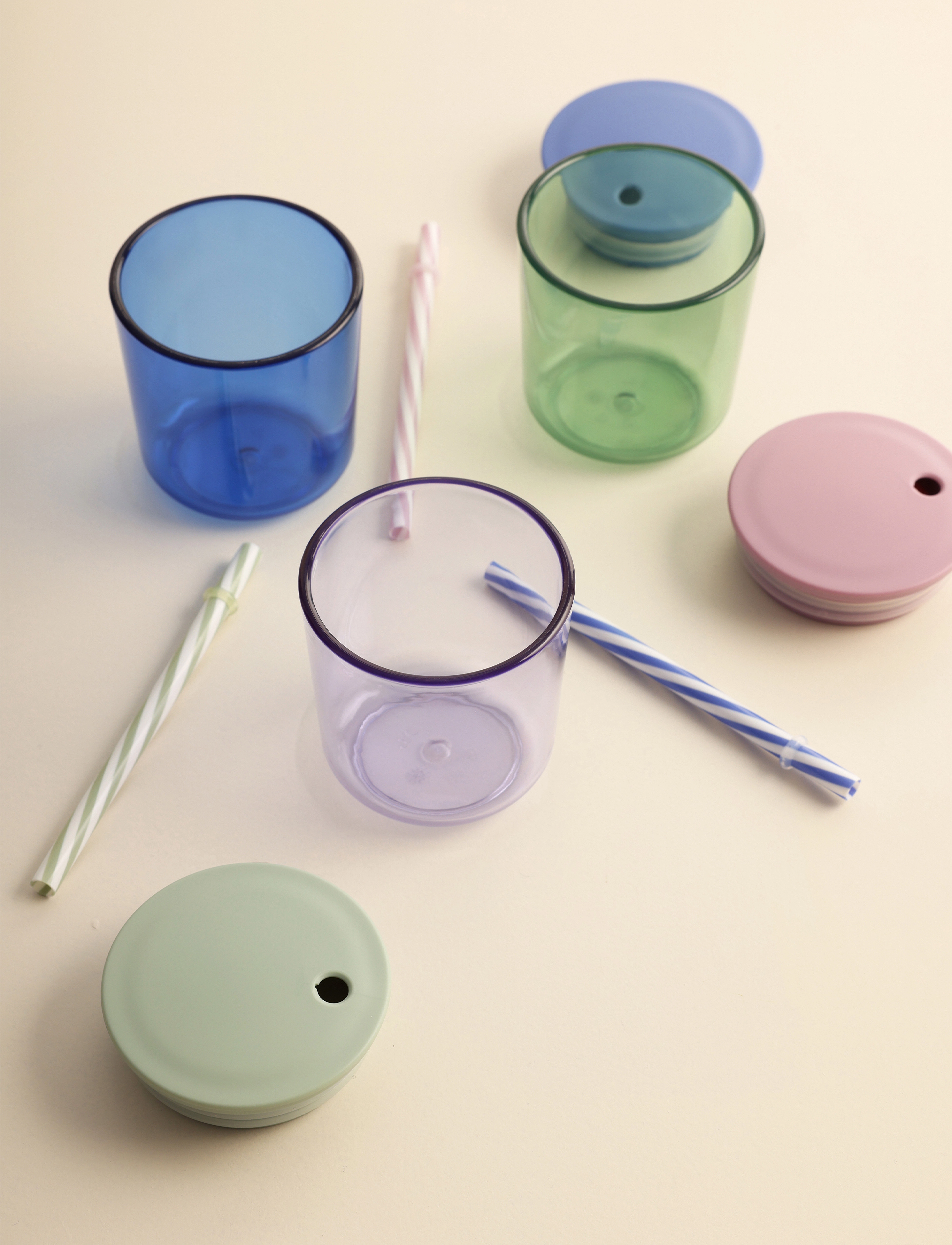 Design Letters - Kids coloured Eco drinking glass (set of 2 pcs) - gobelets à bec - green - 3