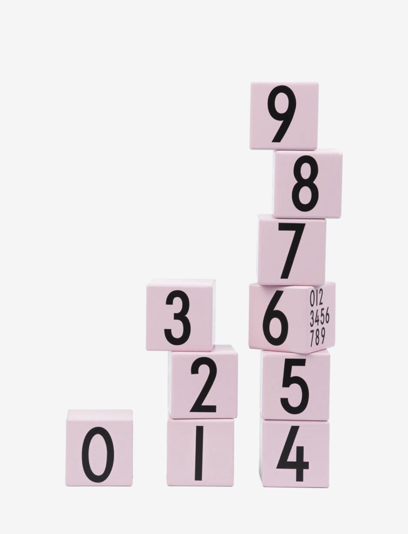 Design Letters - Wooden cubes 0-9 - byggeklosser - pink - 0