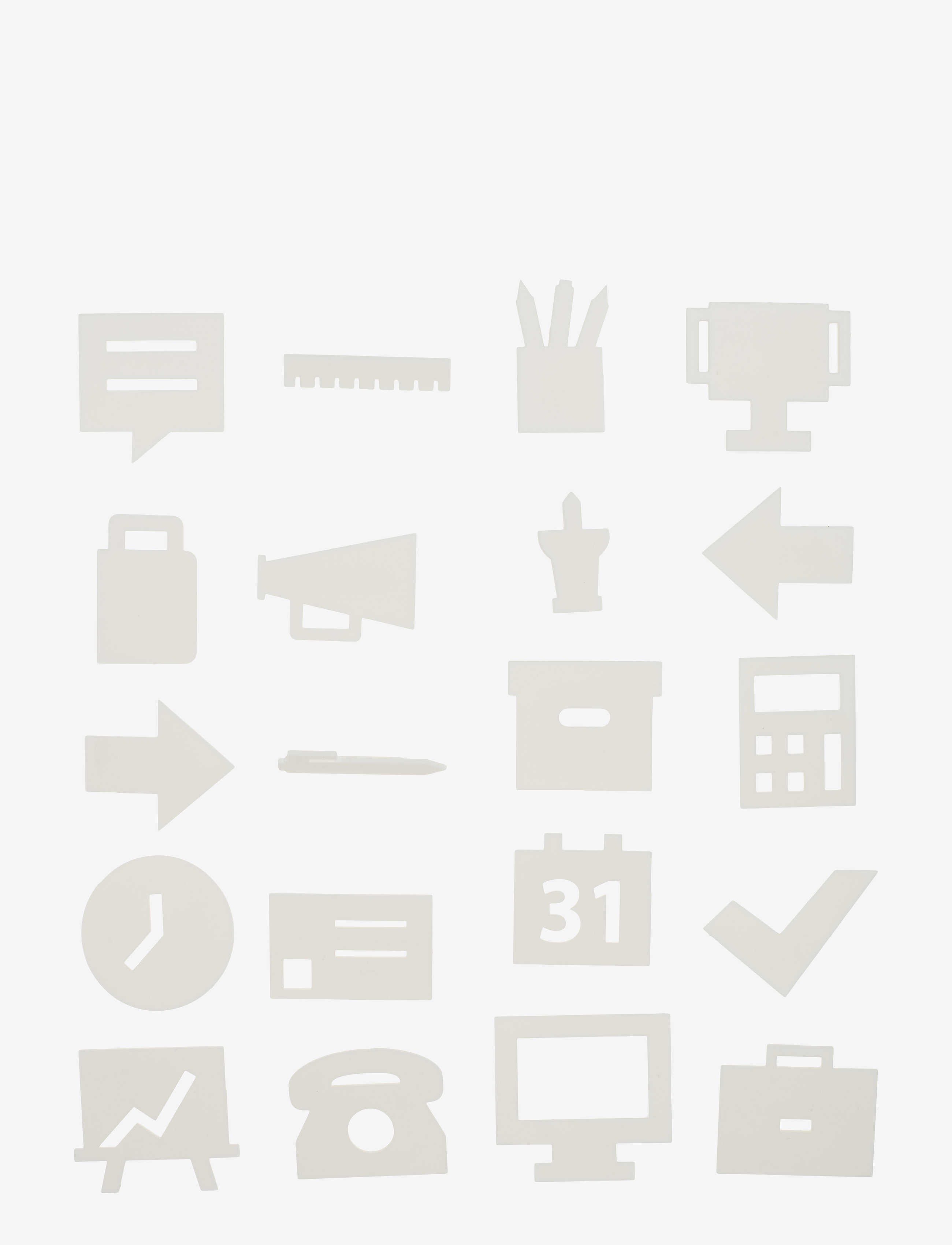 Office icons for message board - WHITE