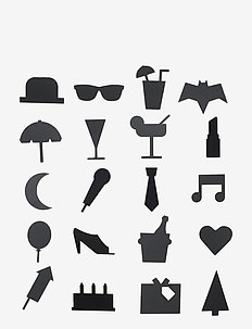 Party icons for message board, Design Letters