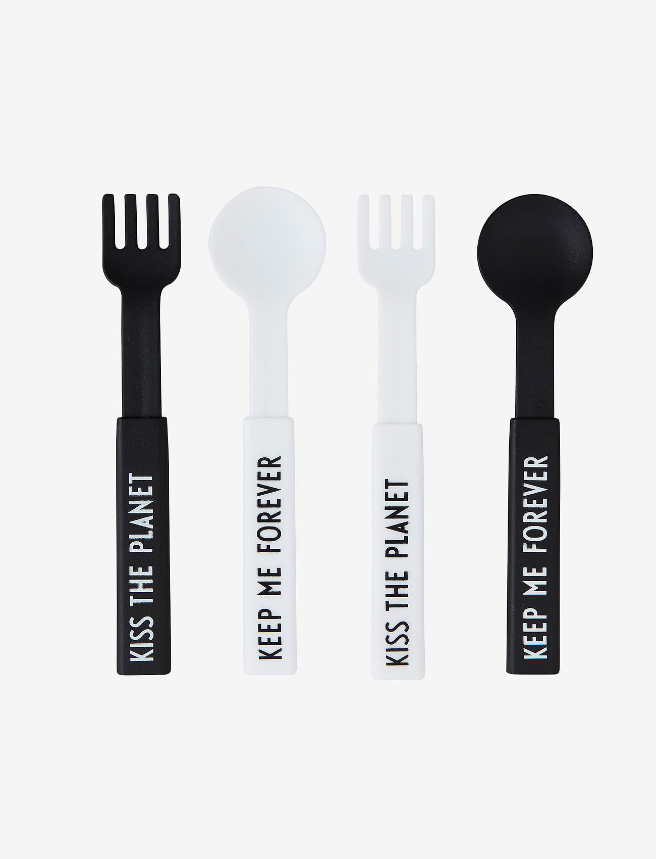 Design Letters - To Go cutlery - laagste prijzen - black/white - 0