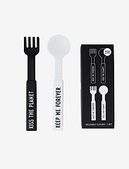 Design Letters - To Go cutlery - laagste prijzen - black/white - 1
