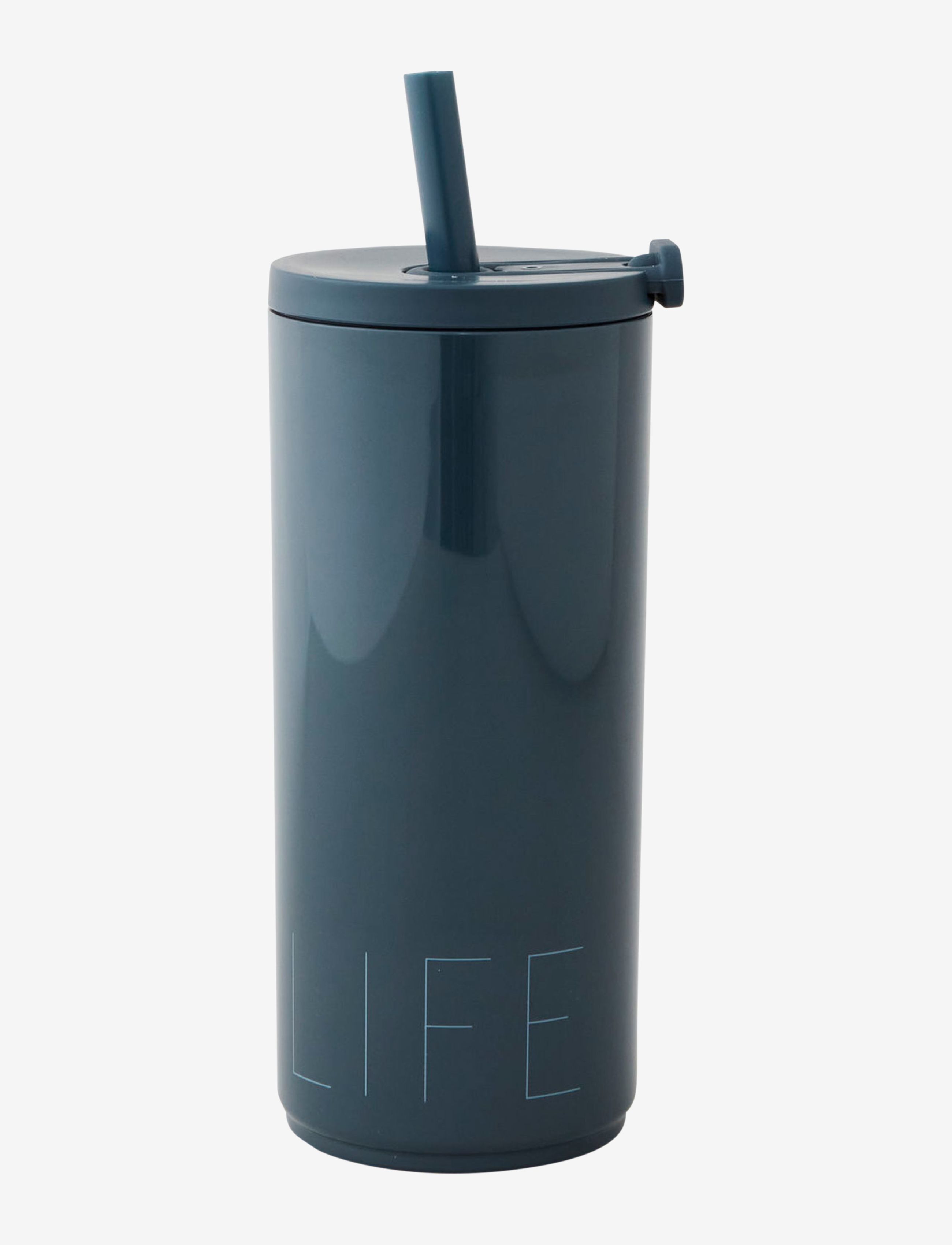 Design Letters - Travel cup with straw 500ml - dark blue - 0