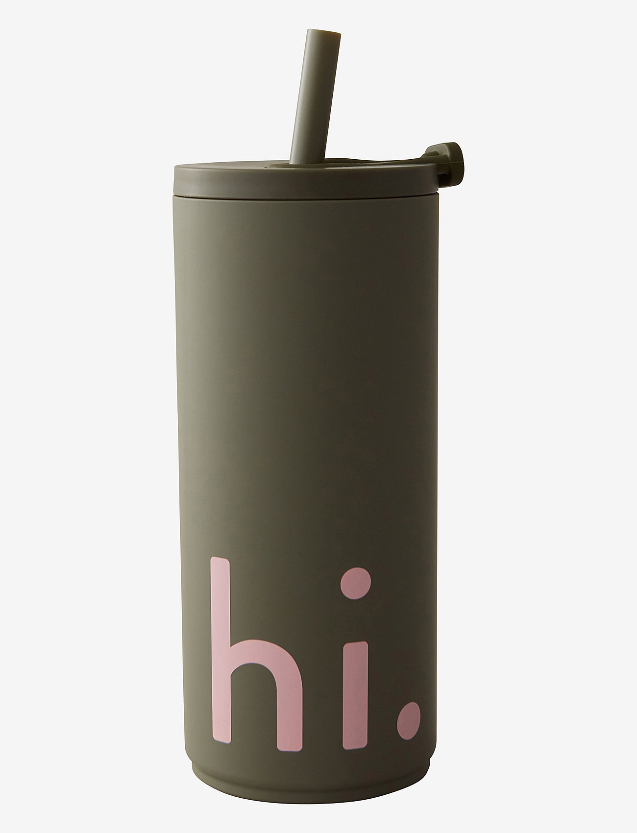 Design Letters - Travel cup with straw 500ml with soft coating - die niedrigsten preise - olive green 5773c - 0