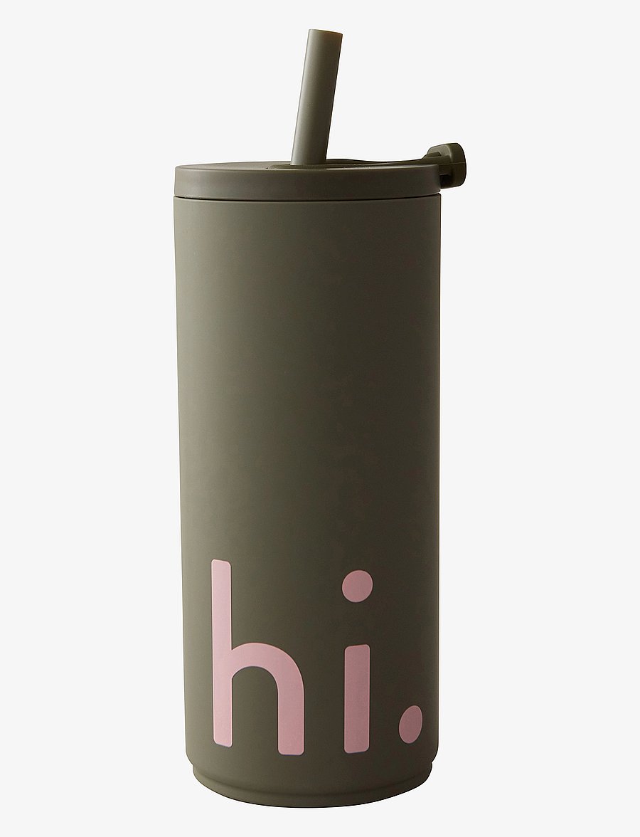 Design Letters - Travel cup with straw 500ml with soft coating - thermostassen - beige 4675c - 1