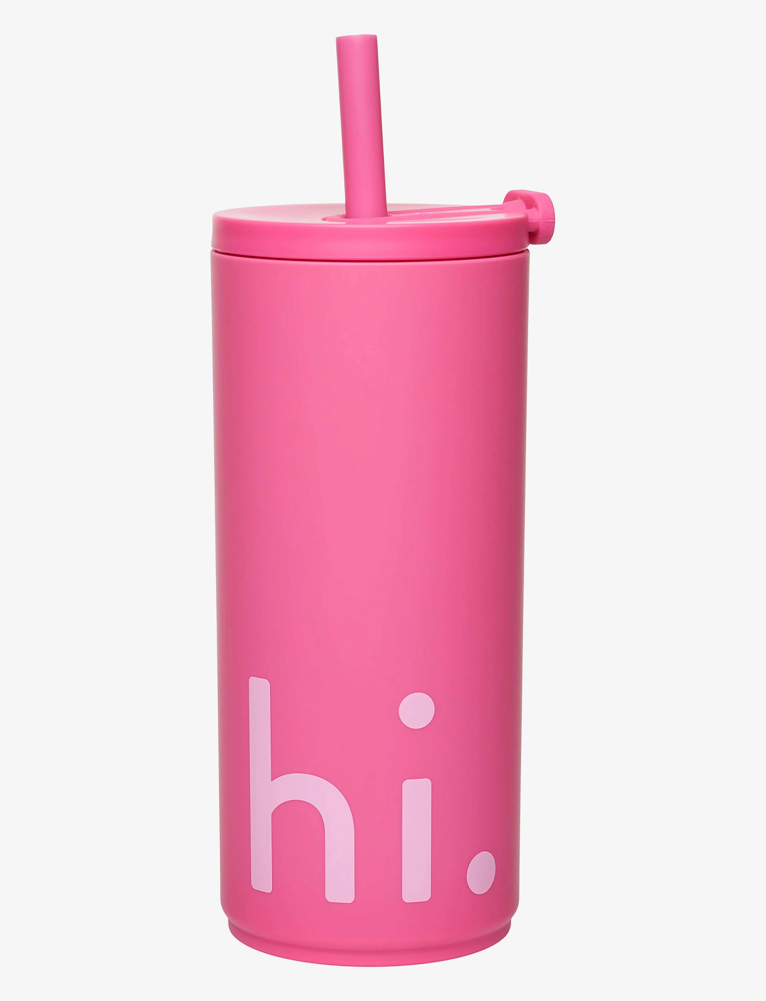 DESIGN LETTERS Travel Cup With Straw With Soft Coating Pink - 50 CL - Unisex