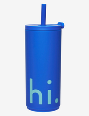 Travel cup with straw with soft coating - COBALT BLUE 2728C