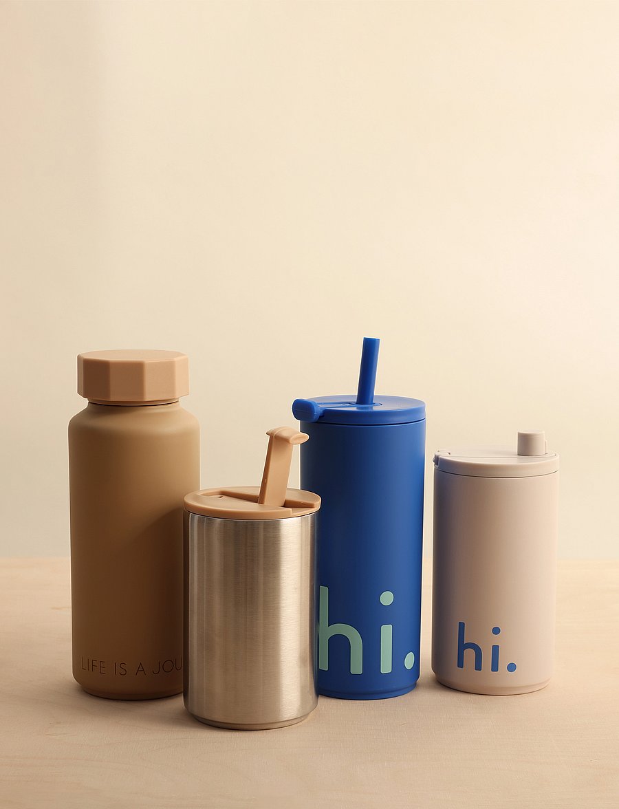 Design Letters - Travel cup with straw with soft coating - termokoppar - cobalt blue 2728c - 0