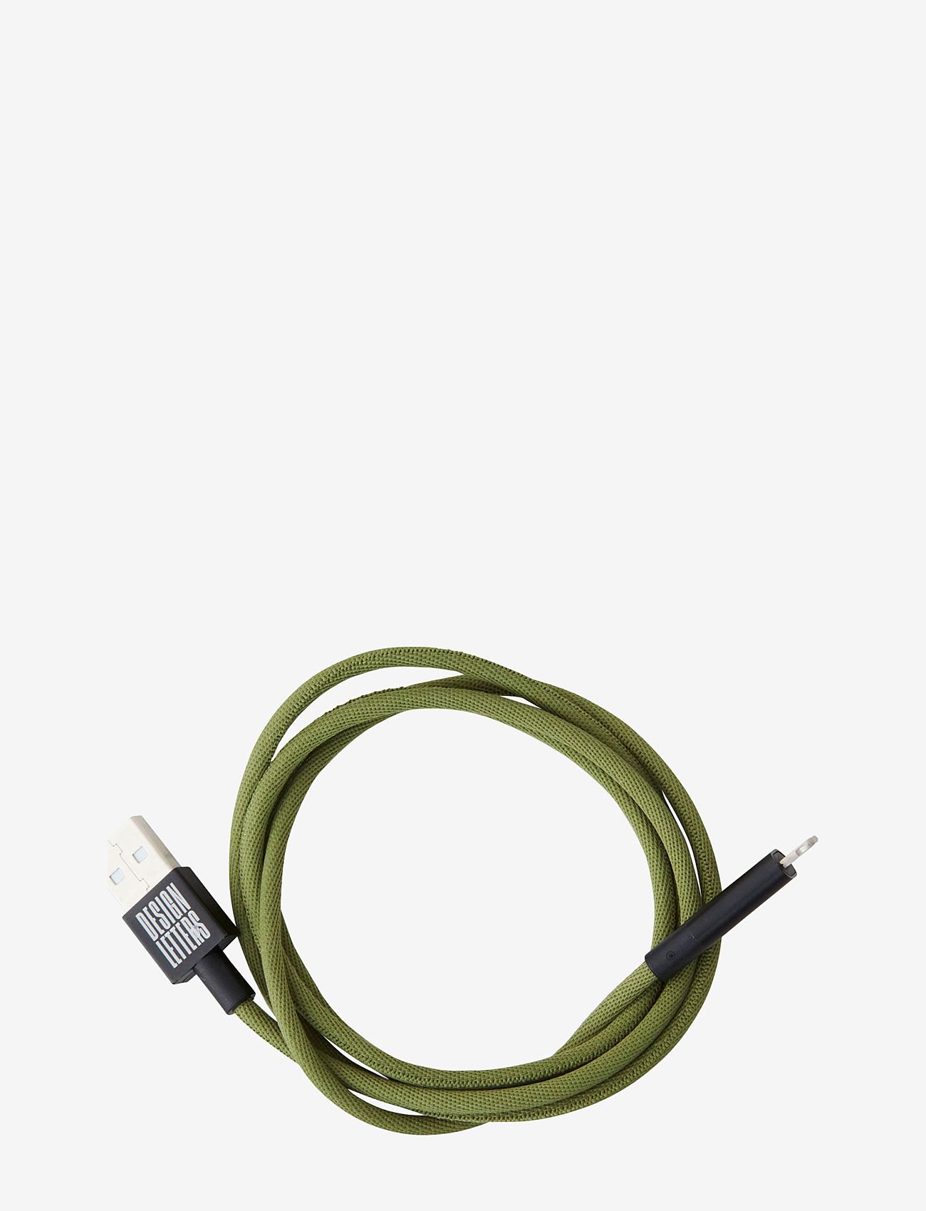 Design Letters - Favourite Cable - Lightning 1m - laveste priser - forestgrn - 1