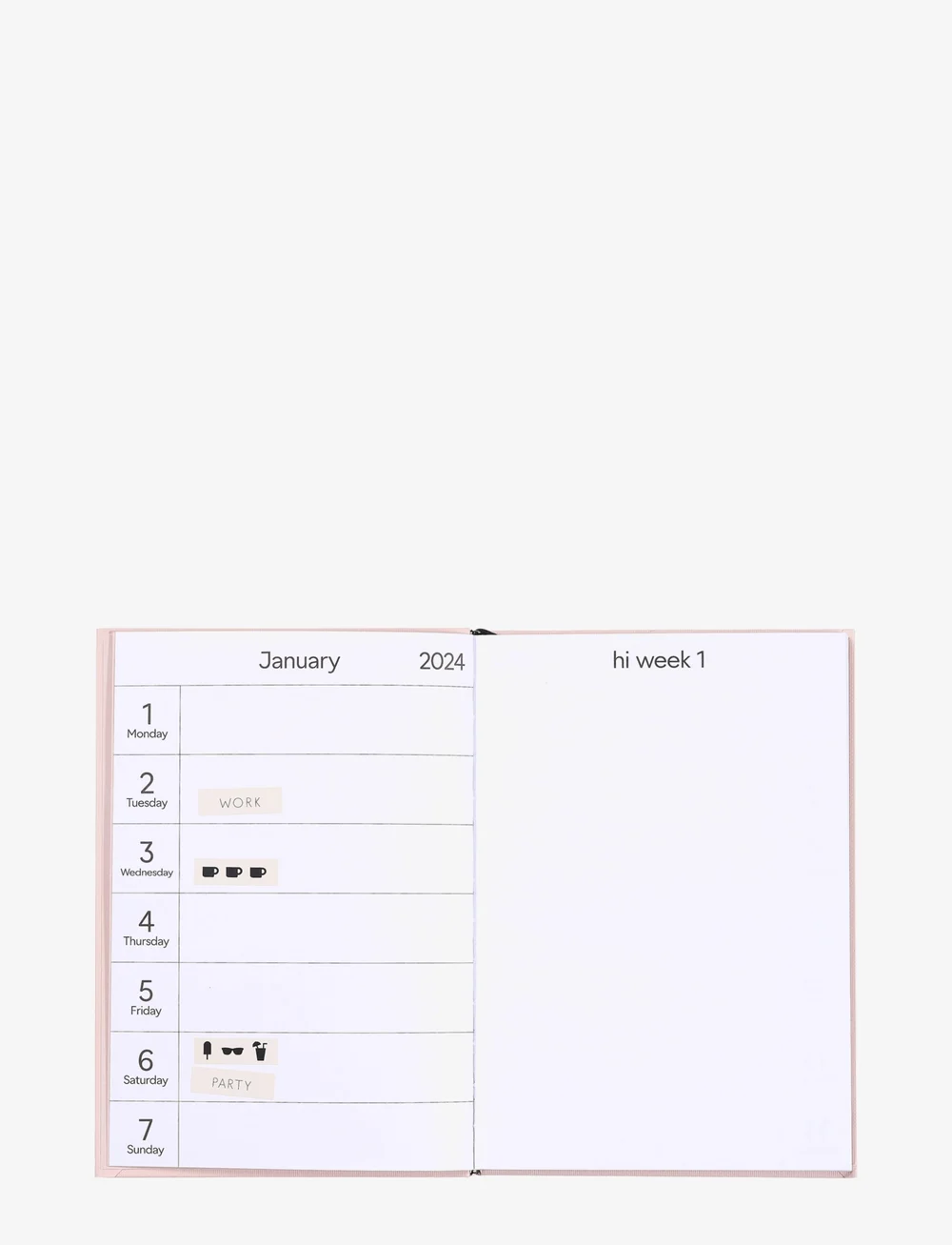 Design Letters - Calendar 2024 - kalender & notizbücher - beige 4675c / cobalt blue 2728c - 2