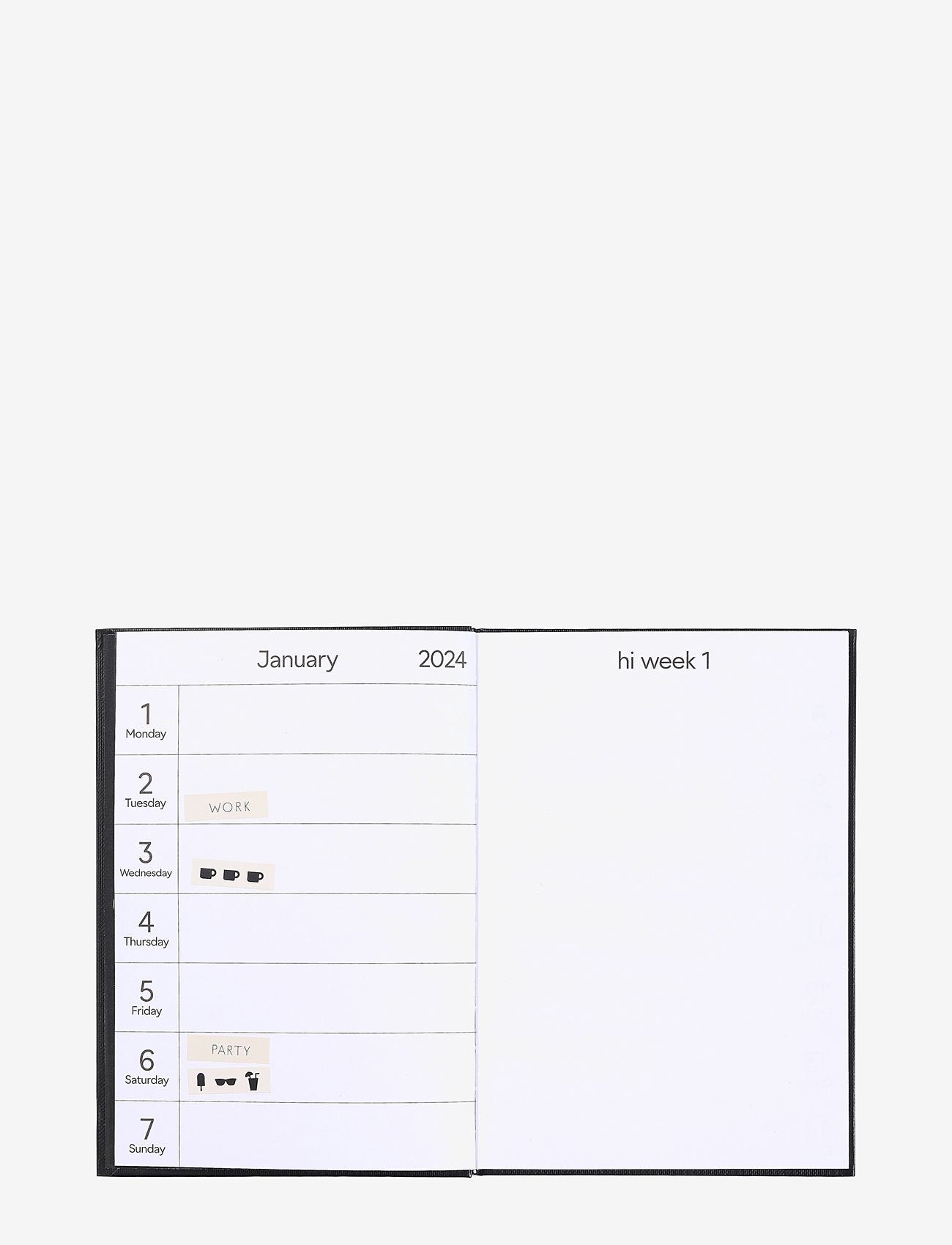 Design Letters - Calendar 2024 - madalaimad hinnad - light grey 7541c / black - 2