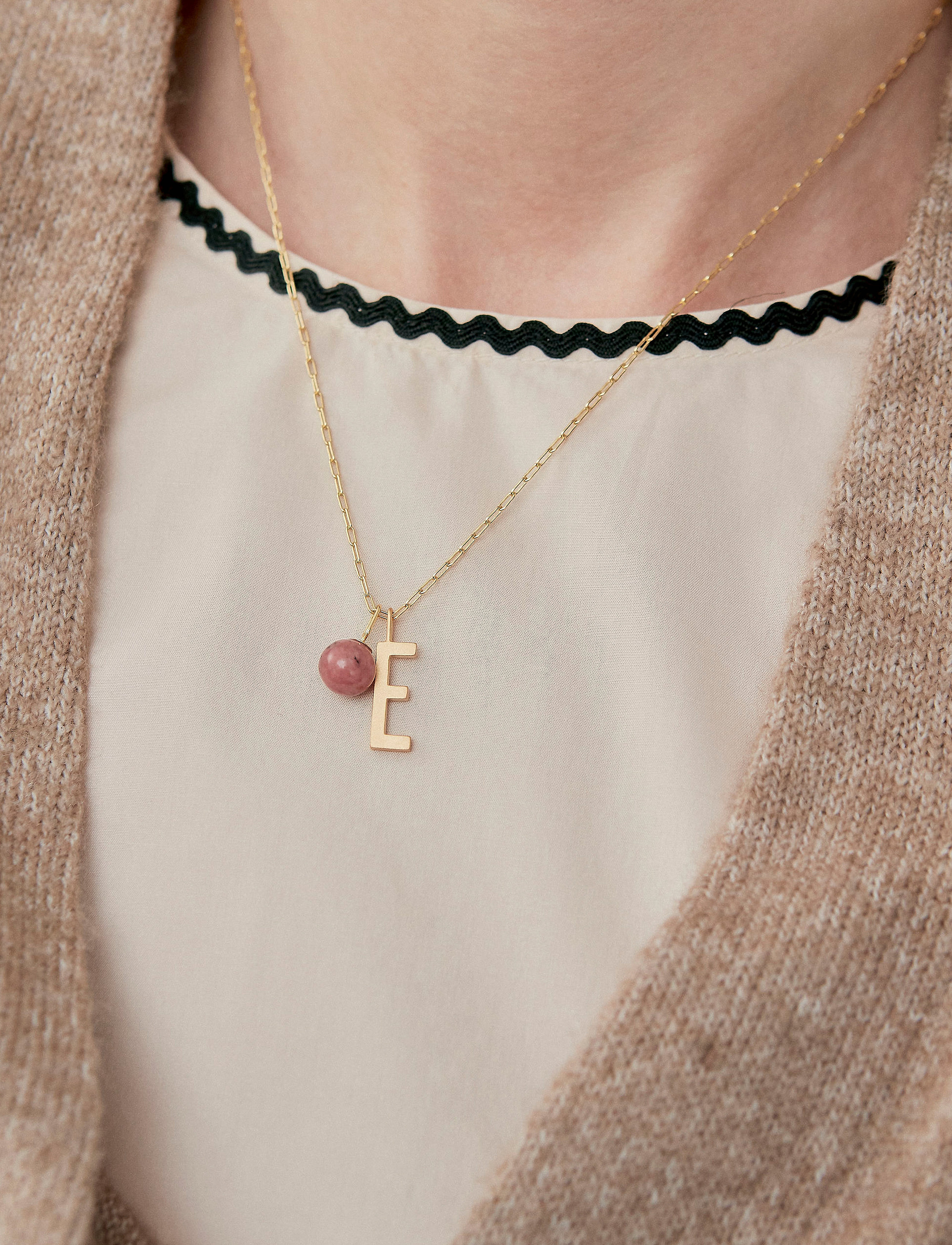 Design Letters Square Link Chain, One Size, Necklaces, Gold - Chain Frauen
