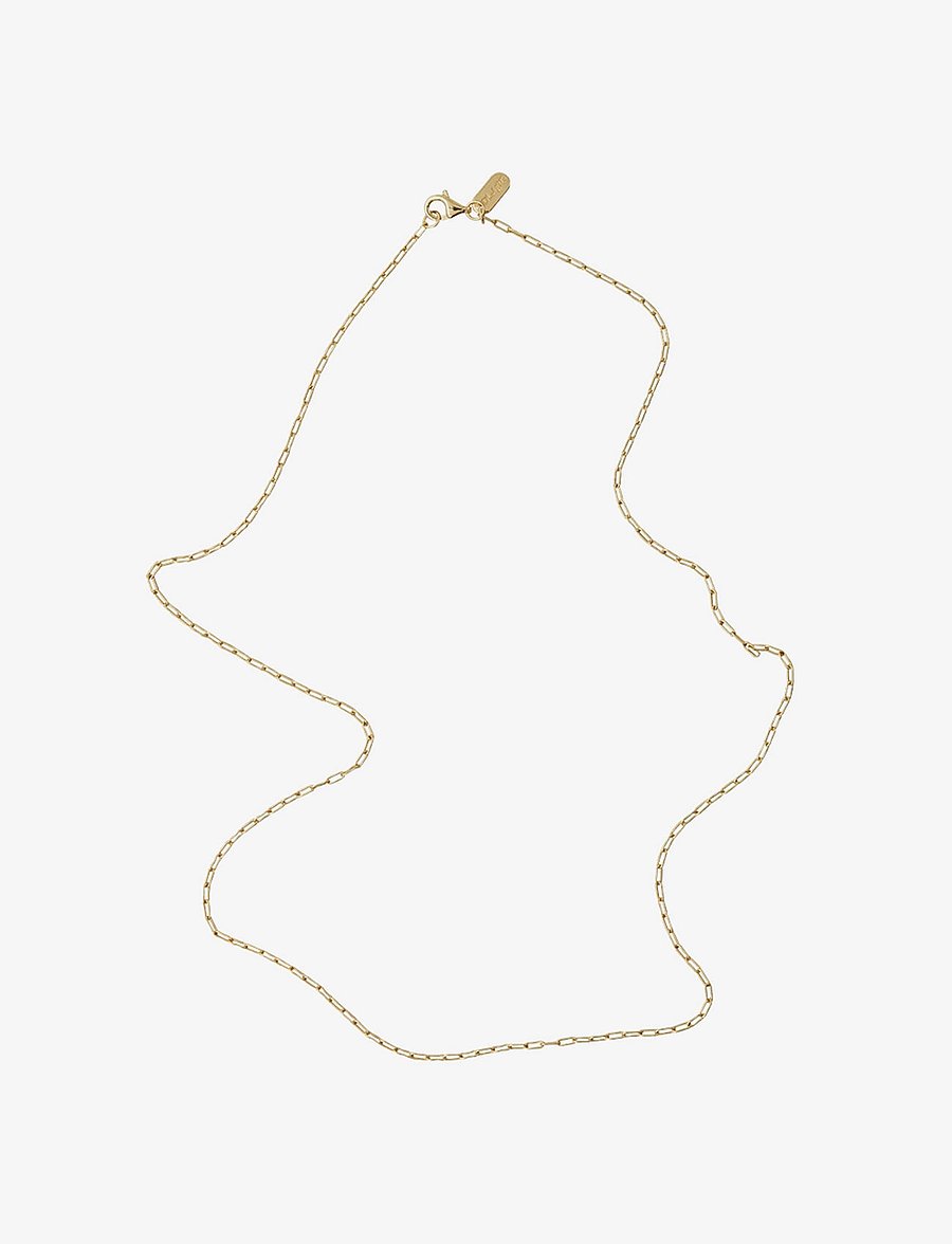 Design Letters - Square Link Chain - halsketten - gold - 0