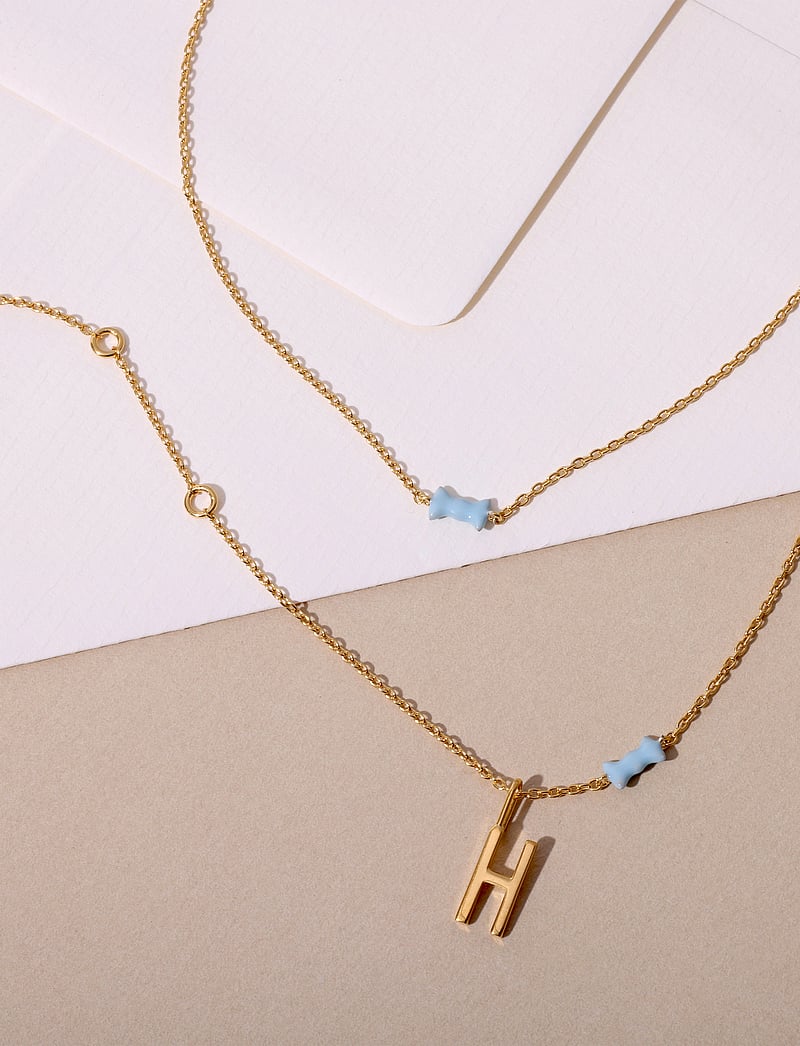 Design Letters - Bow tie Necklace - vėriniai su pakabukais - blue - 3