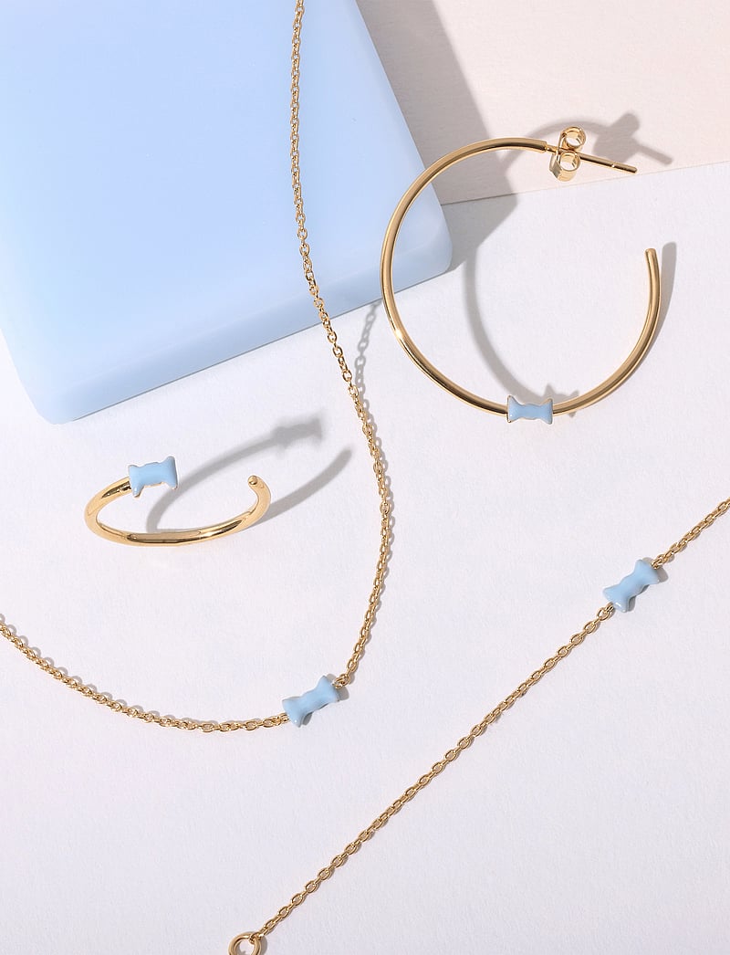 Design Letters - Bow tie Necklace - vėriniai su pakabukais - blue - 4