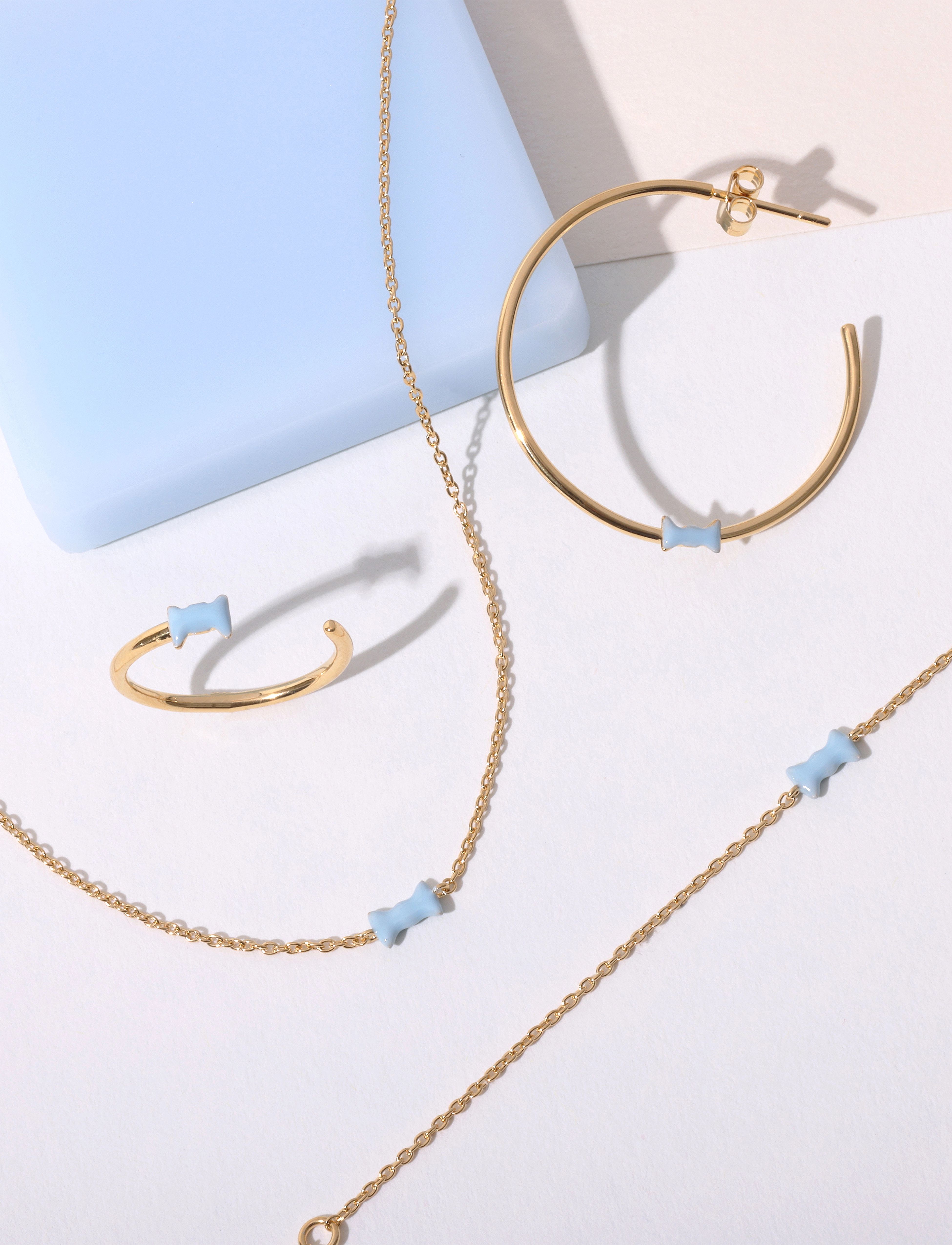 Design Letters - Bow tie Necklace - ketten mit anhänger - blue - 4