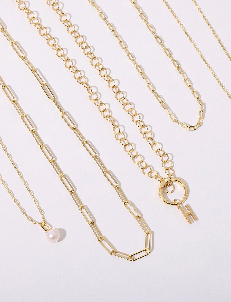 Design Letters - Chunky Square link chain - naszyjniki łańcuszkowe - gold - 3