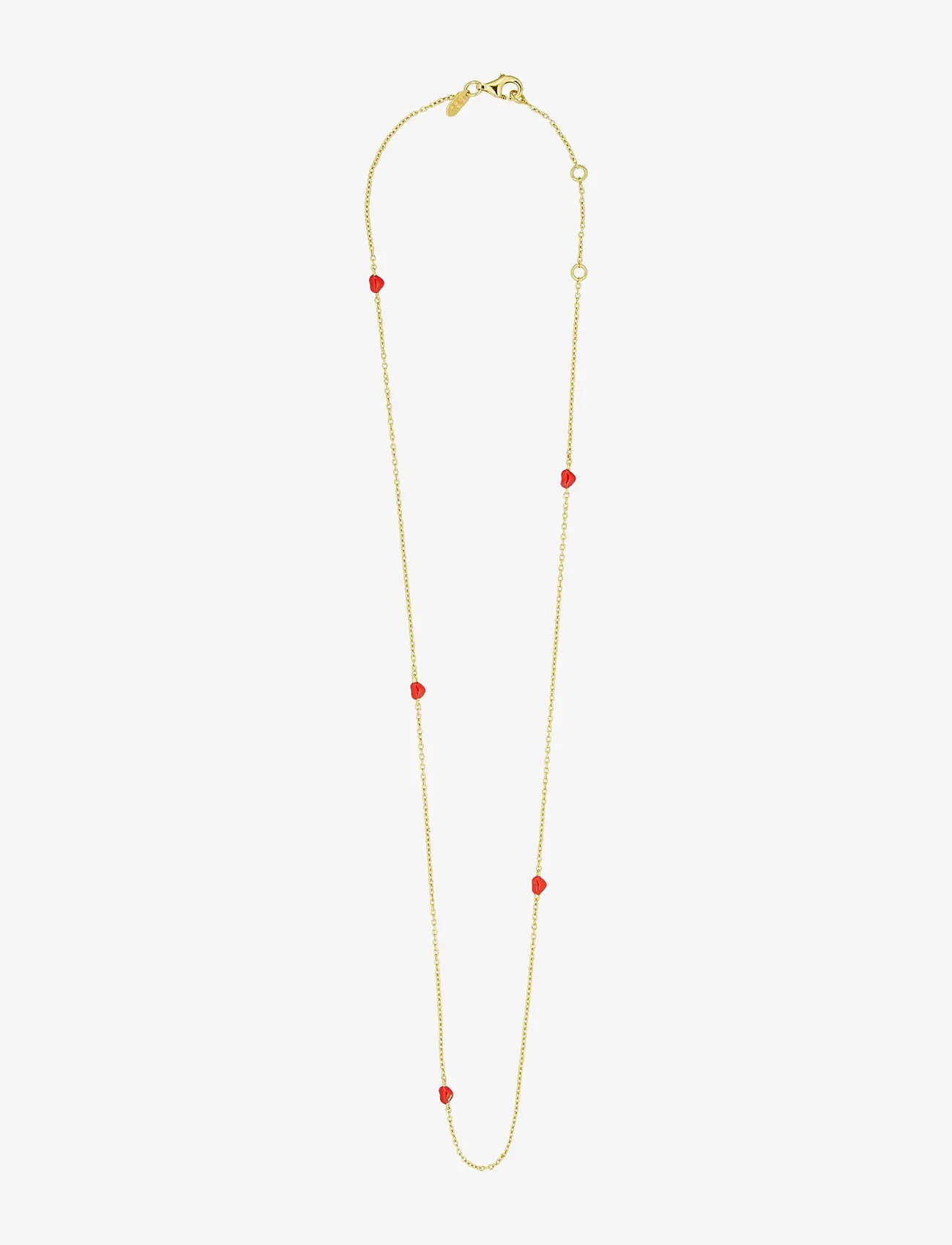 Design Letters - Little Big Love Multiple Hearts Necklace - Goldplated - halsketten - deep sea coral - 1