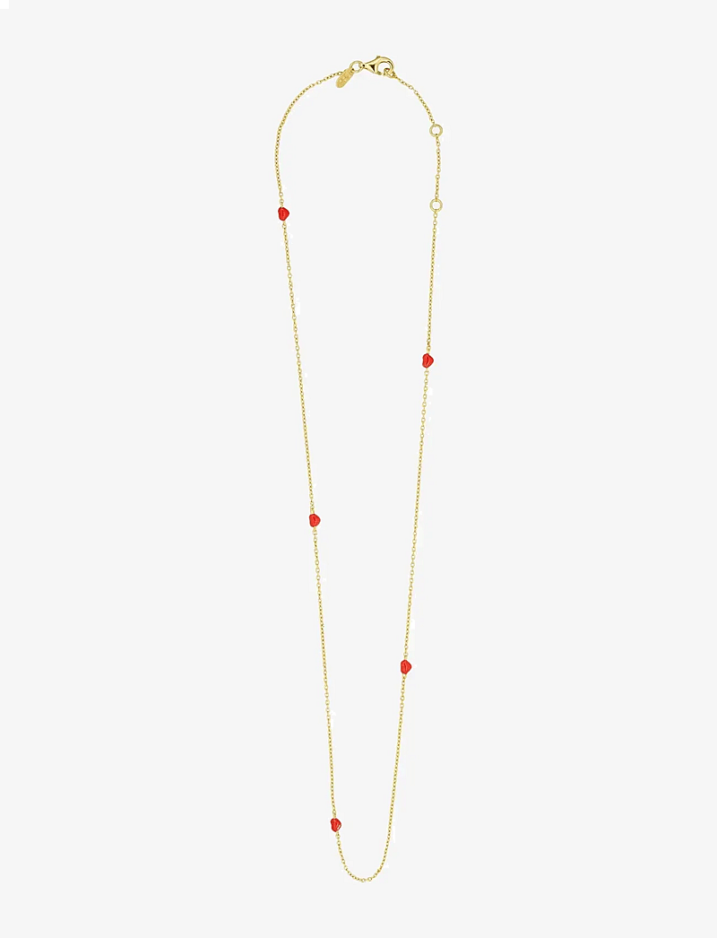 Design Letters - Little Big Love Multiple Hearts Necklace - Goldplated - halsketten - deep sea coral - 1