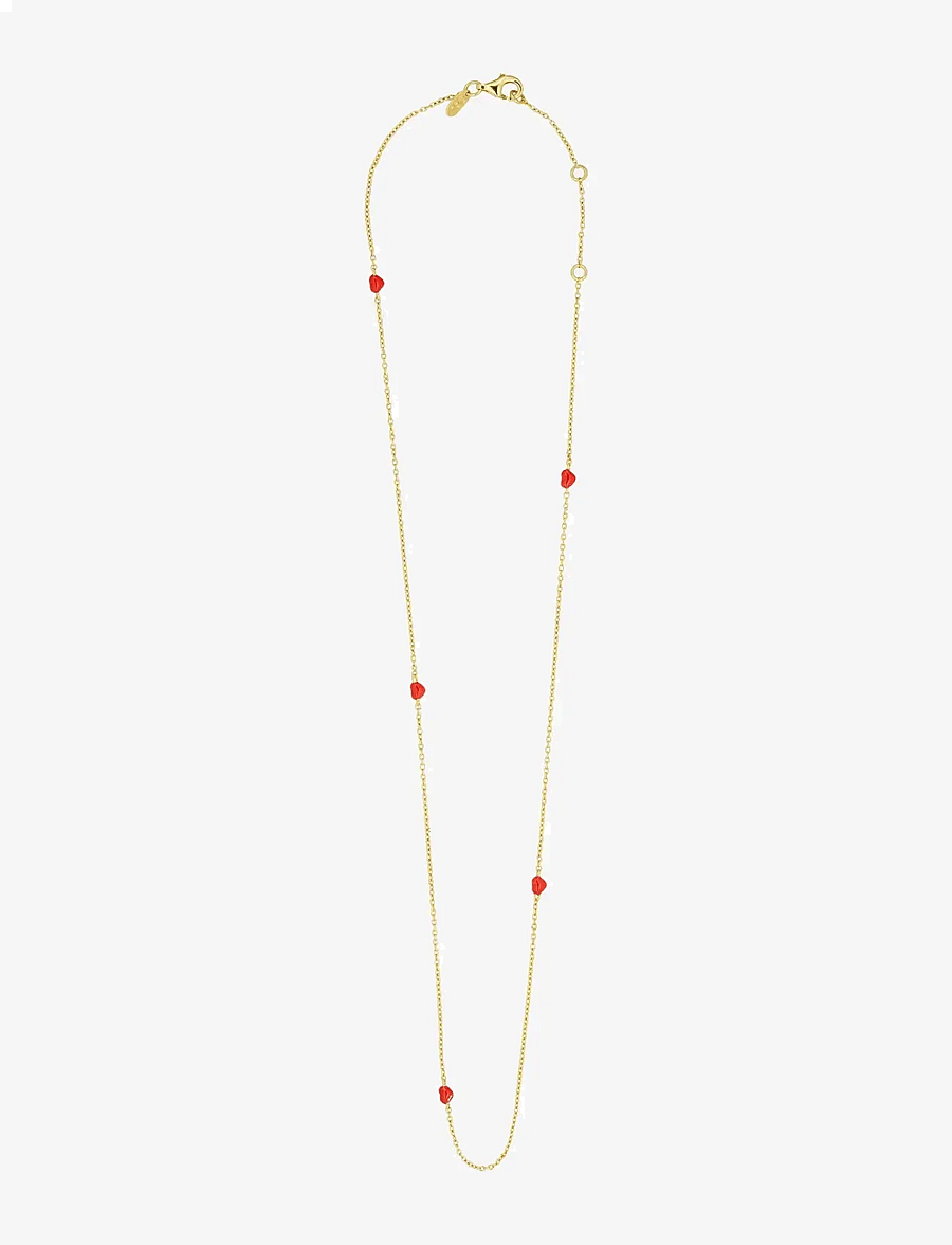 Design Letters - Little Big Love Multiple Hearts Necklace - Goldplated - halsketten - deep sea coral - 1