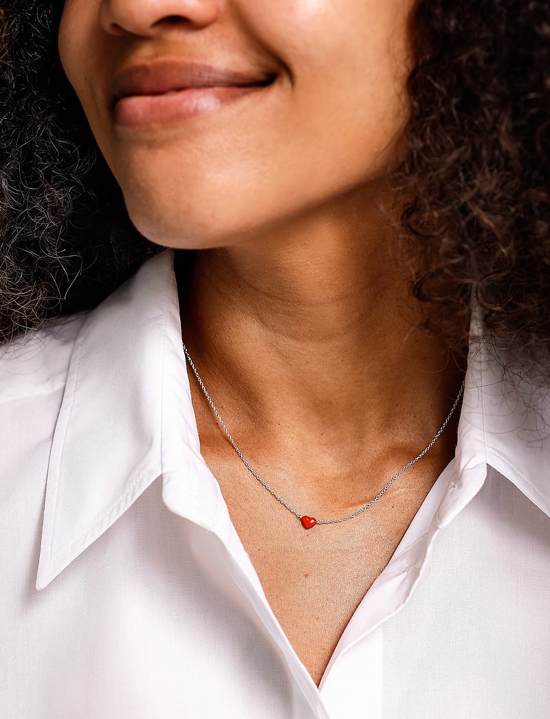 Design Letters - Little Big Love Necklace - Silver - halskæder - deep sea coral - 0