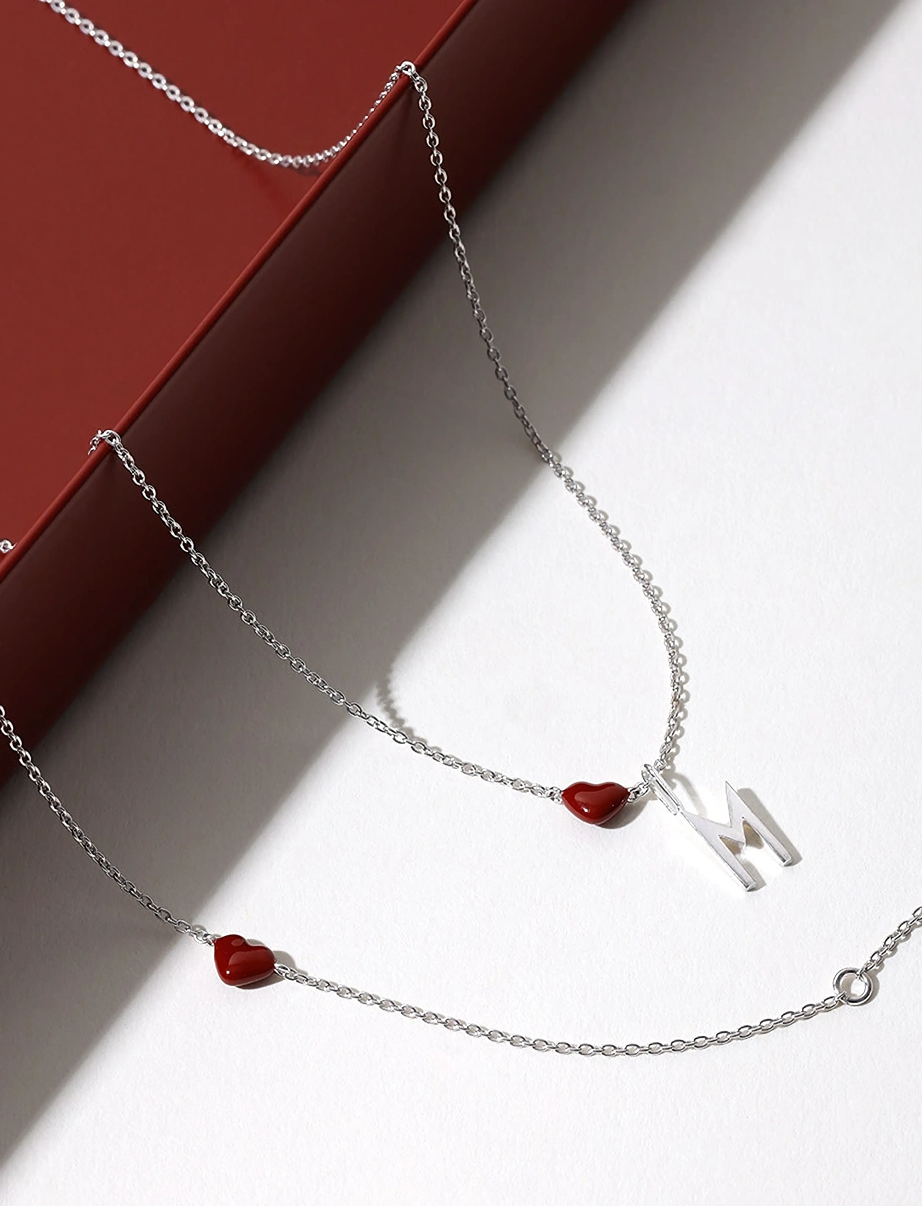 Design Letters - Little Big Love Necklace - Silver - halsketten - syrrah burgundy - 2