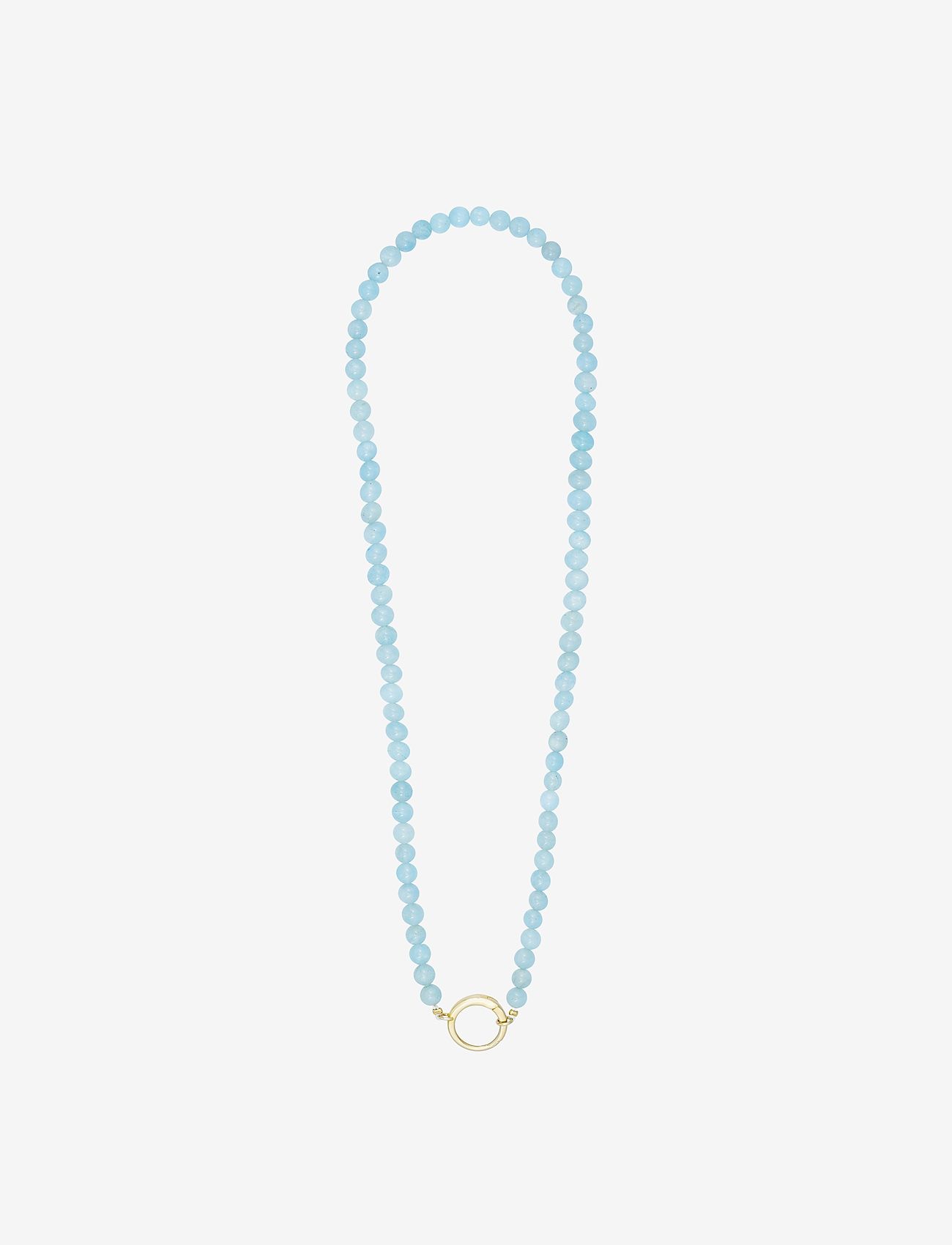 Design Letters - Gemstone Charm Lock Chain - pärlikeed - aquamarine - 0